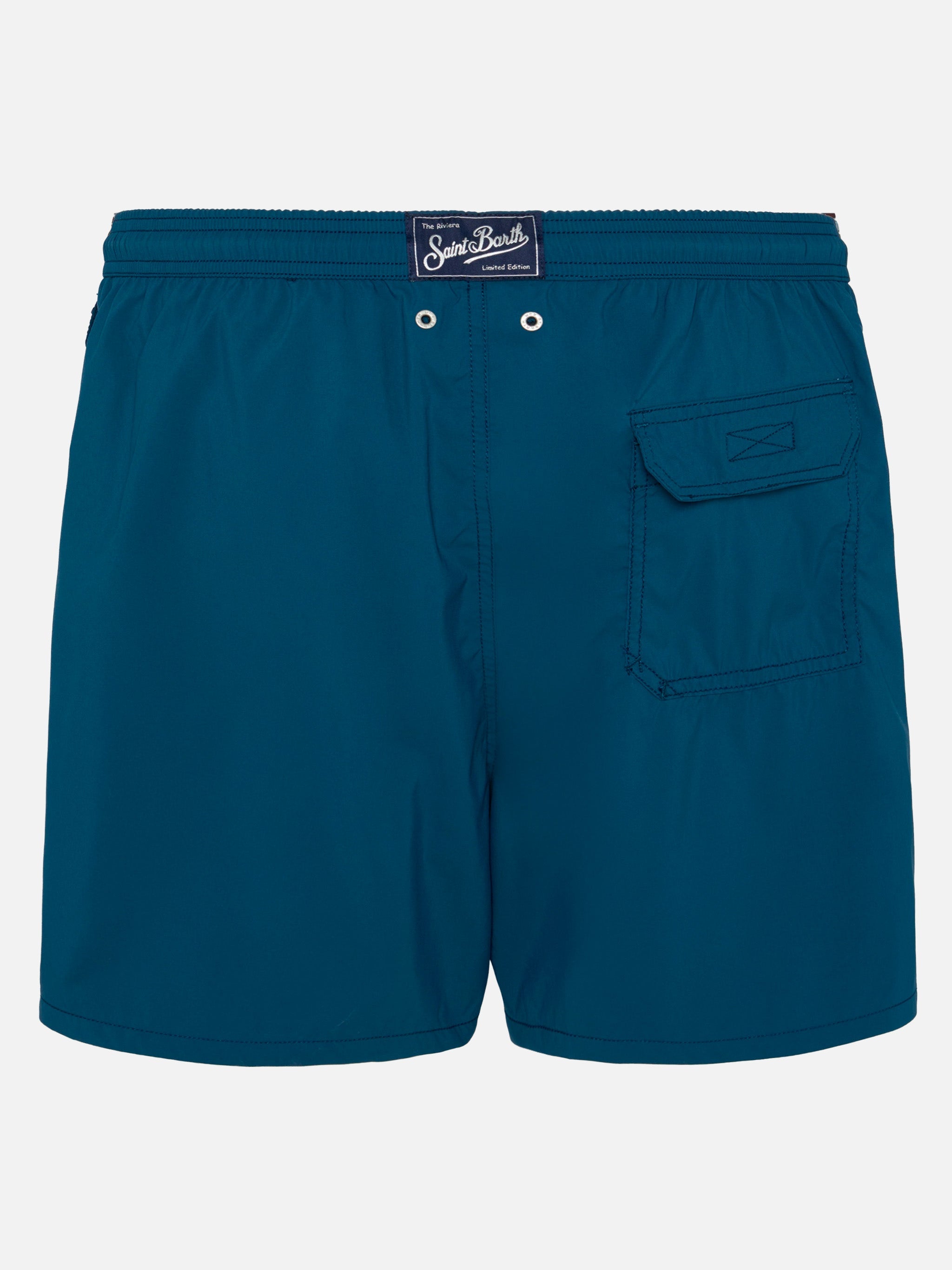 Mid-Length Swim Shorts Patmos The Riviera With Embroidery Blue Swimshort