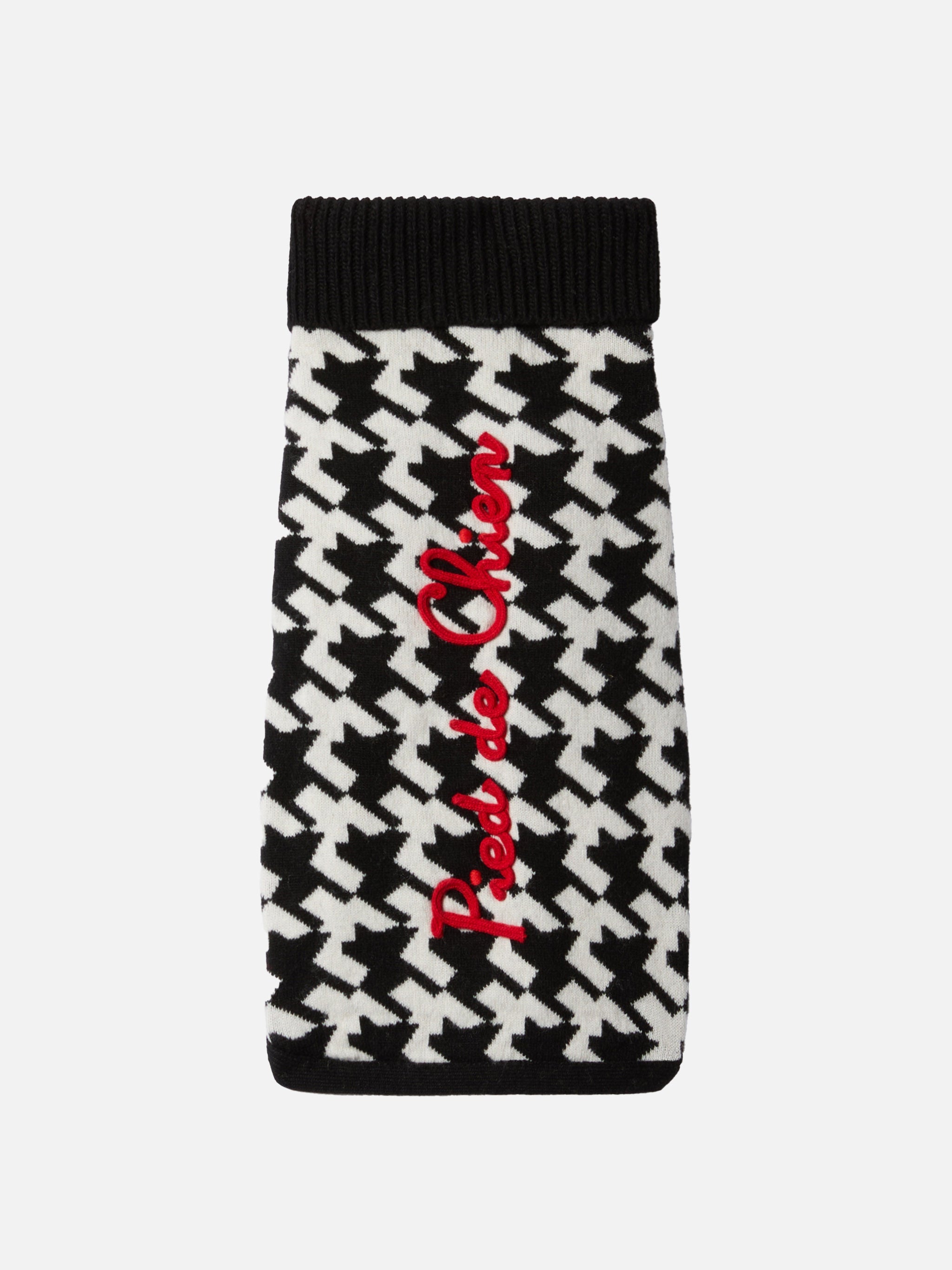 Dog Sweater With Pied De Chien Embroidery Black