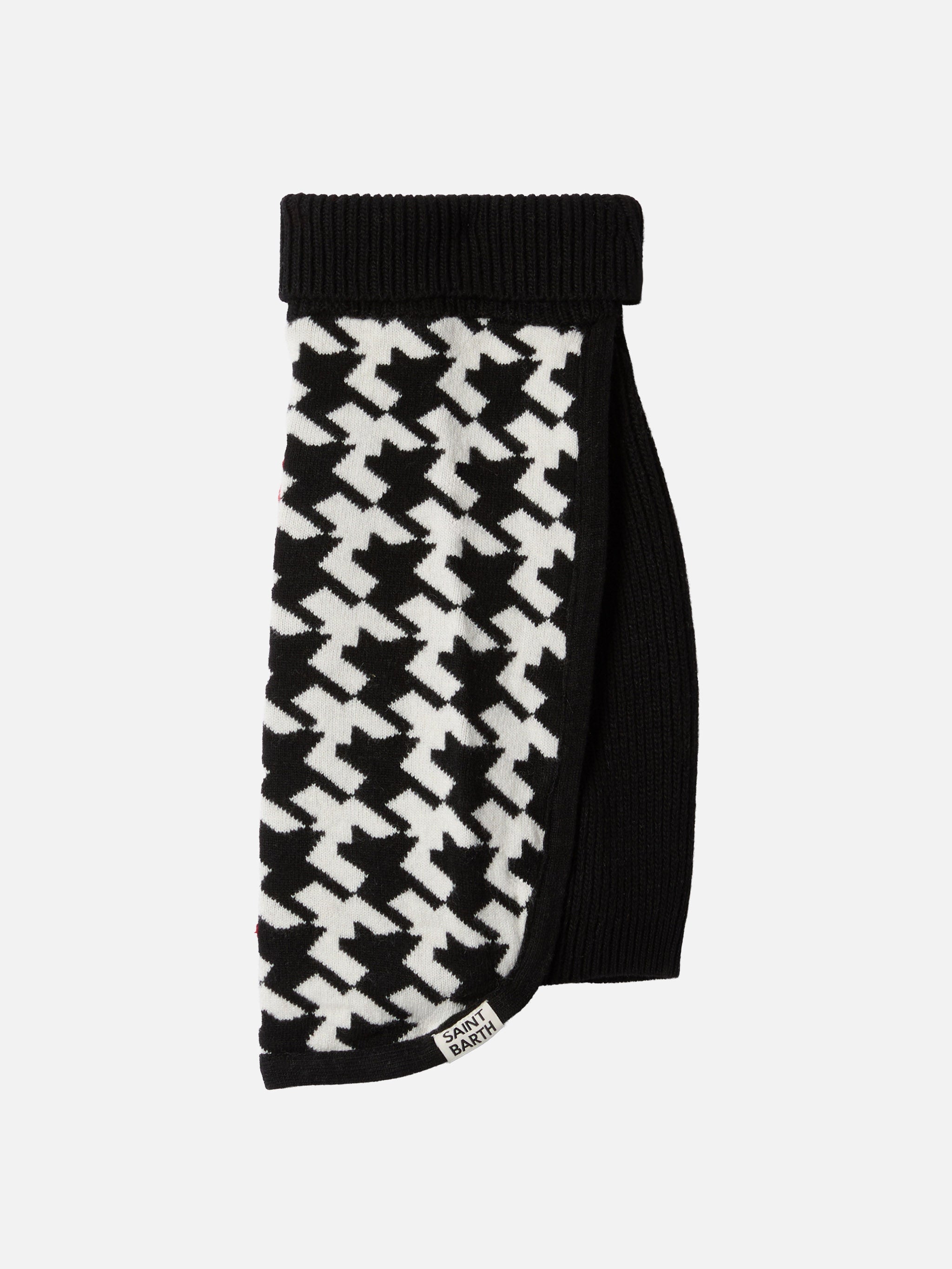 Dog Sweater With Pied De Chien Embroidery Black