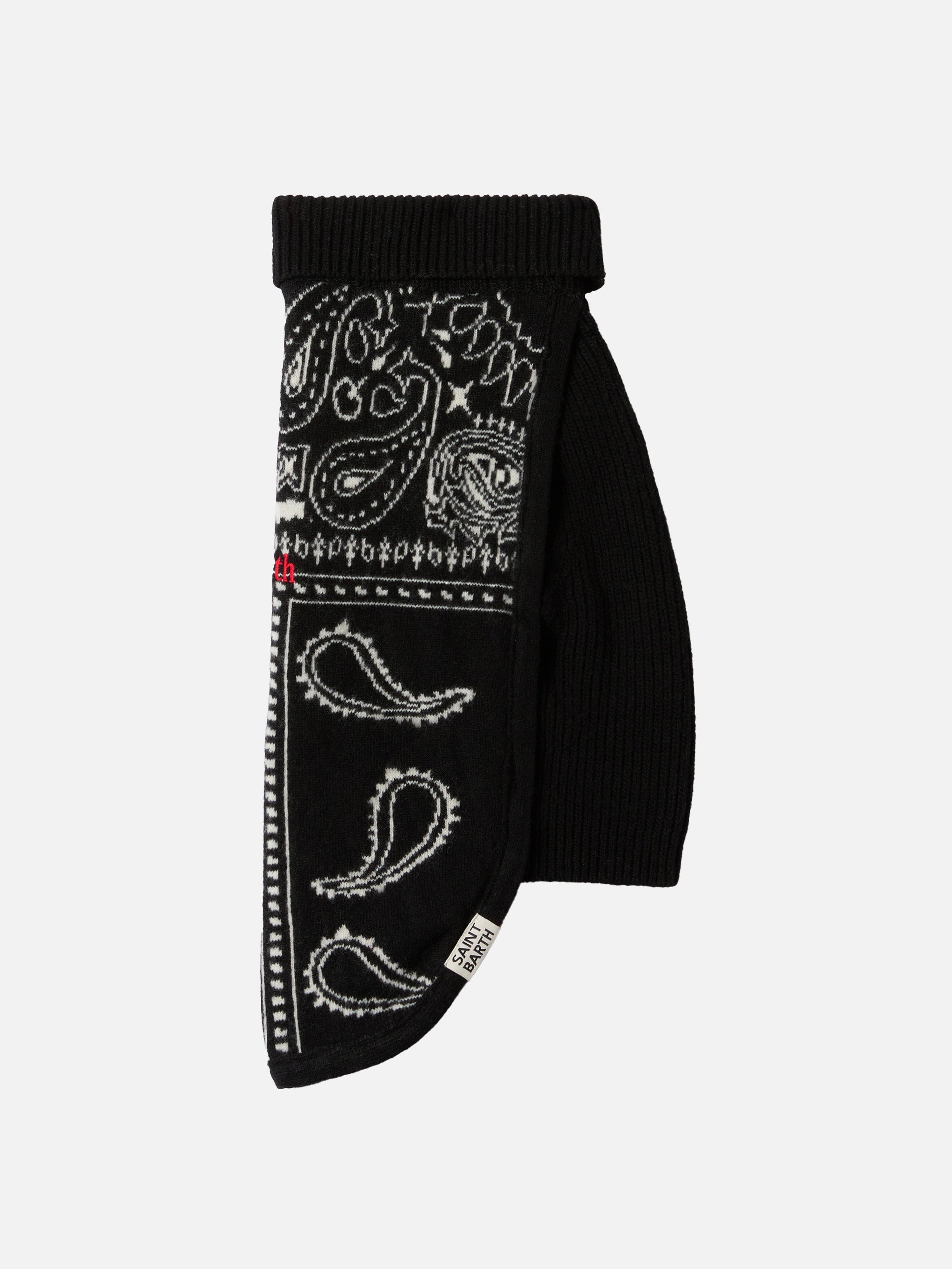 Dog Sweater With Bandana Print Black