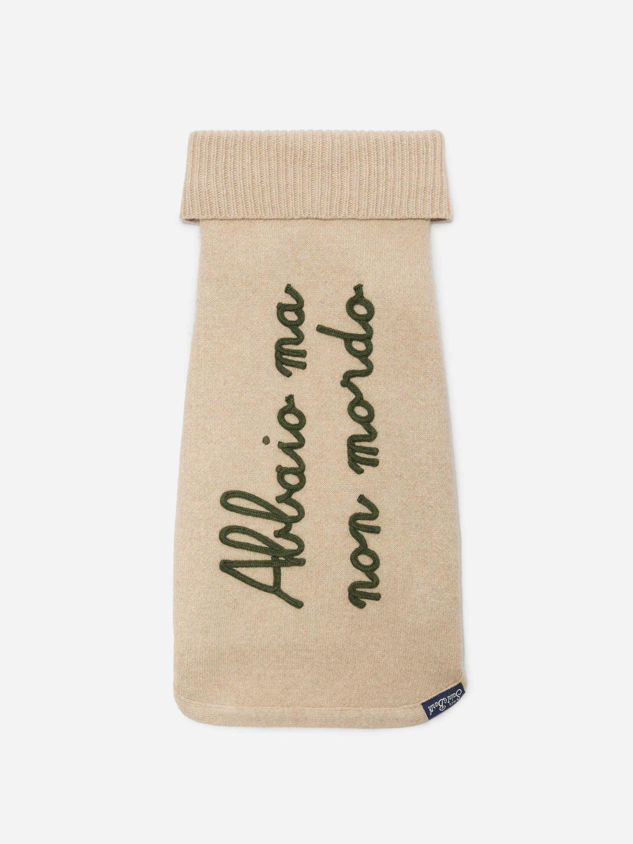 Dog Sweater With Abbaio Ma Non Mordo Embroidery Brown