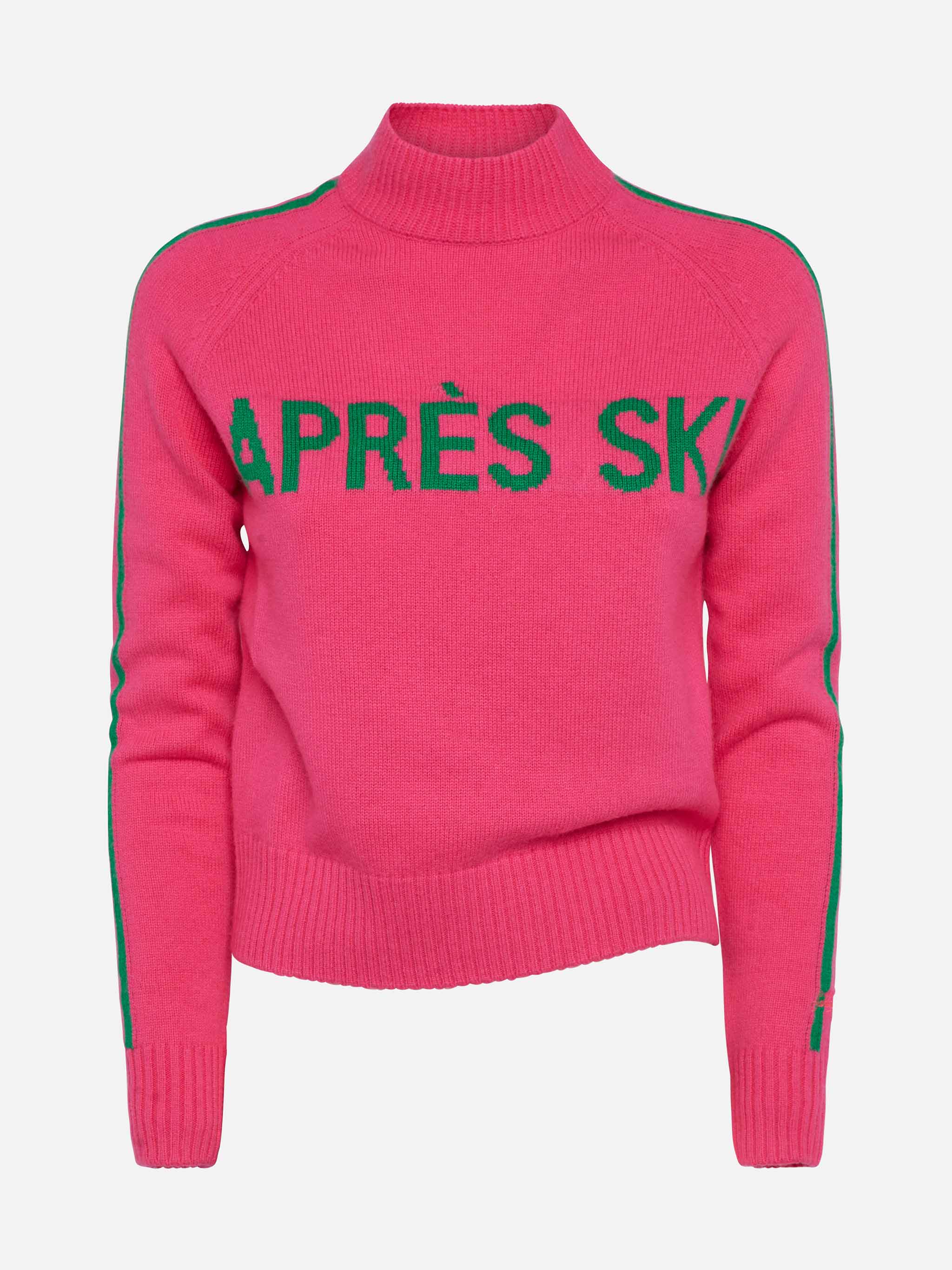 Peak Half-Turtleneck Sweater With Après Ski Embroidery Pink