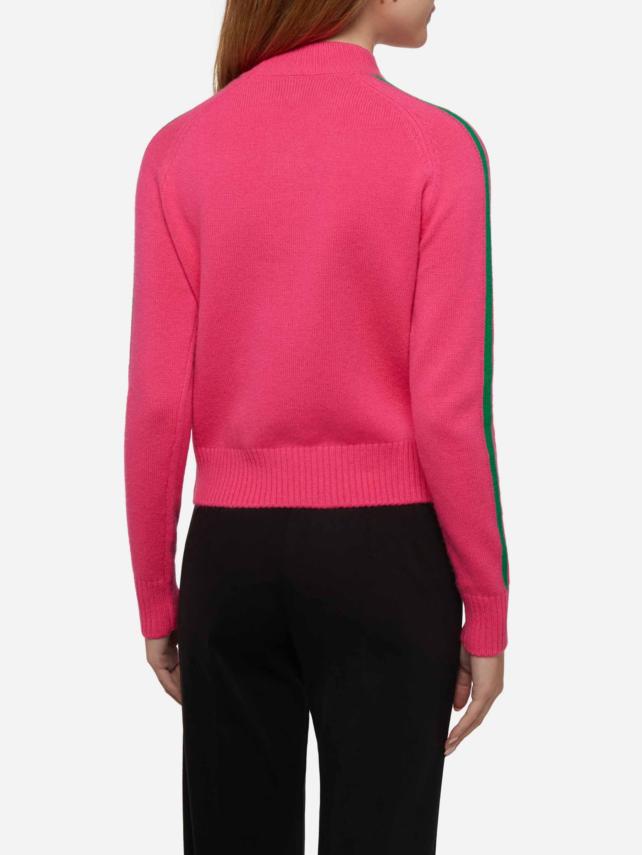 Peak Half-Turtleneck Sweater With Après Ski Embroidery Pink