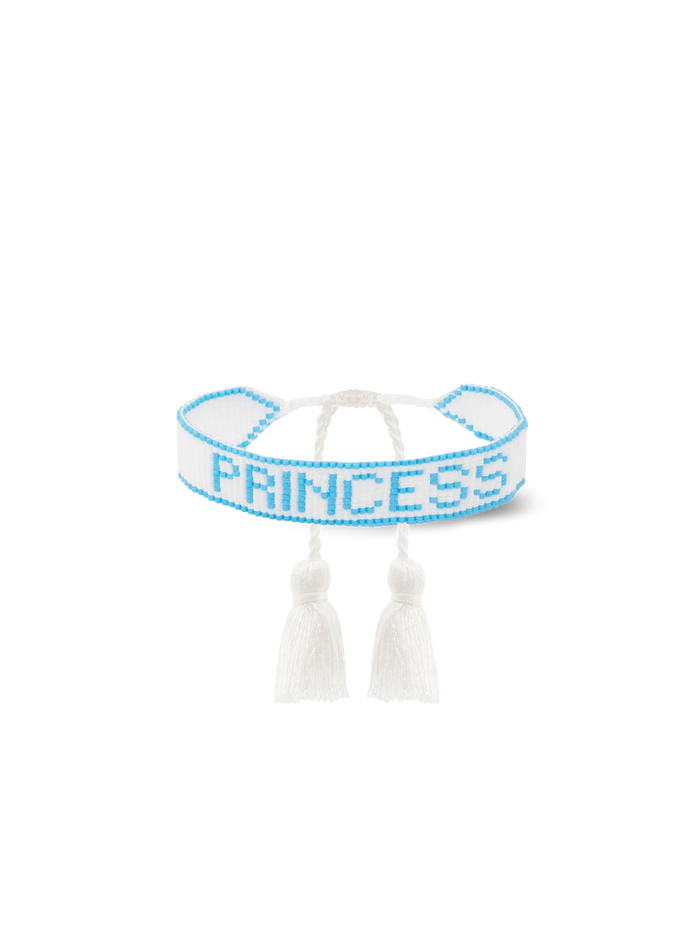 Pearls Bracelet With Princess Lettering White