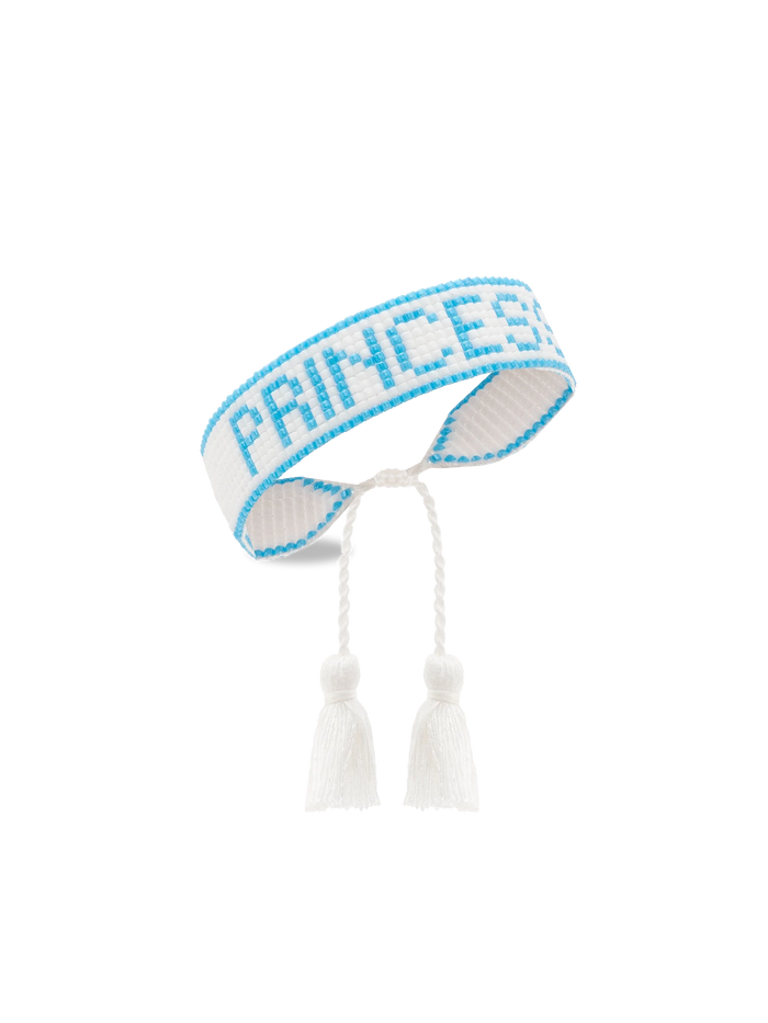 Pearls Bracelet With Princess Lettering White