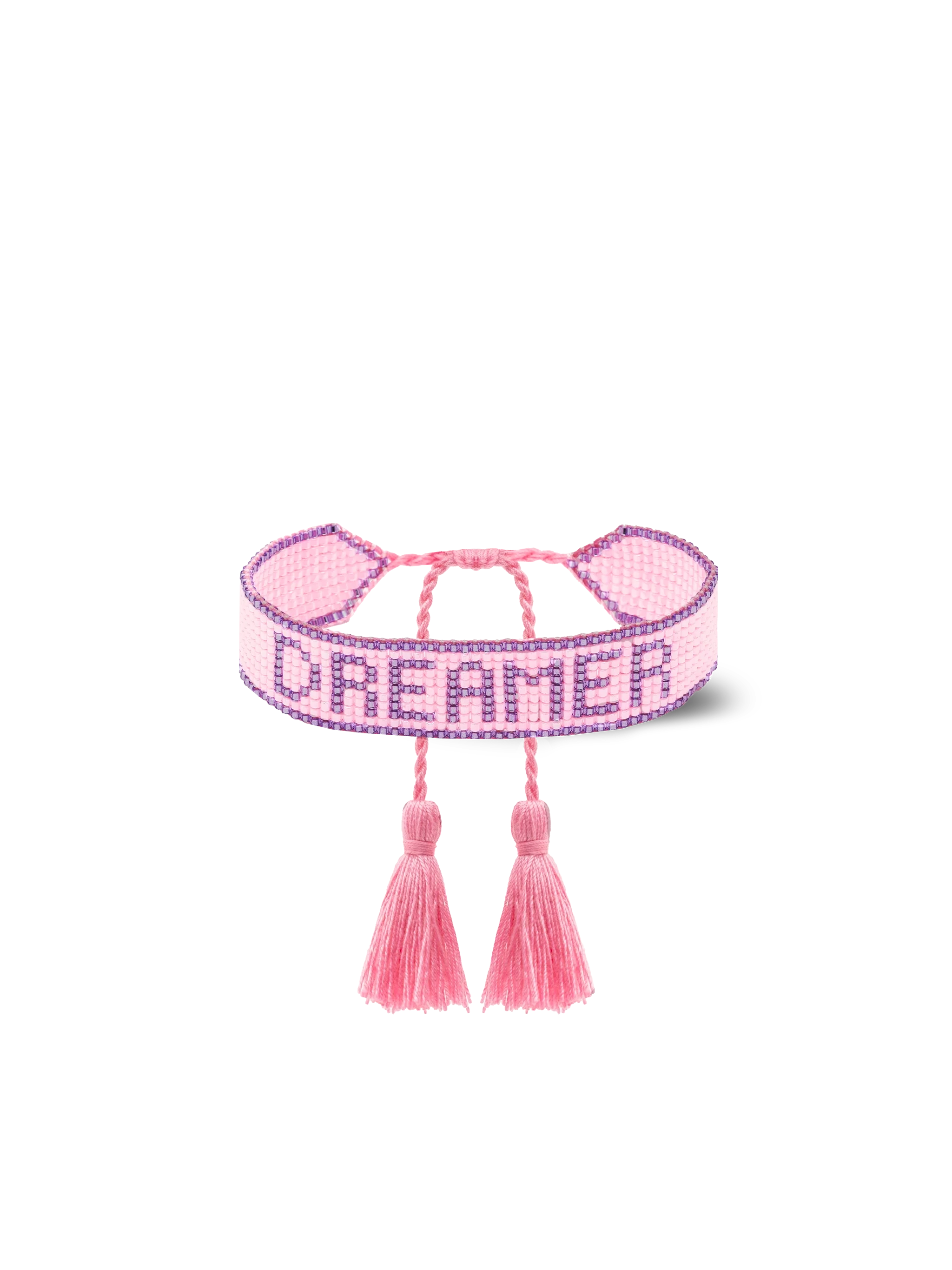 Pearls Bracelet With Dreamer Lettering Pink