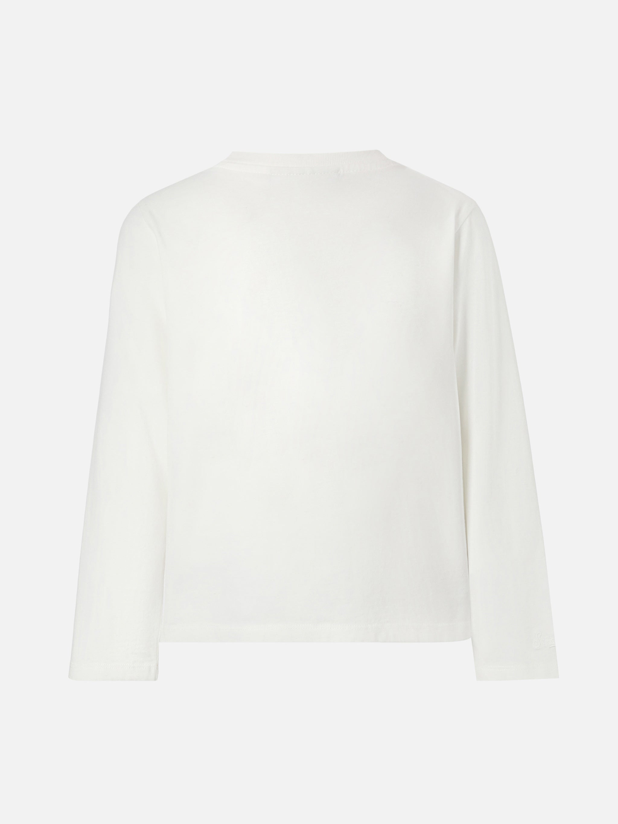 Penny Long-Sleeve Cotton T-Shirt White With Trudi Bear Terry Appliqué | Special Edition