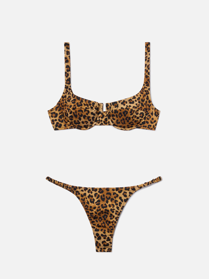 Bikini Perlamir Balconette With All-Over Leopard Print Brown