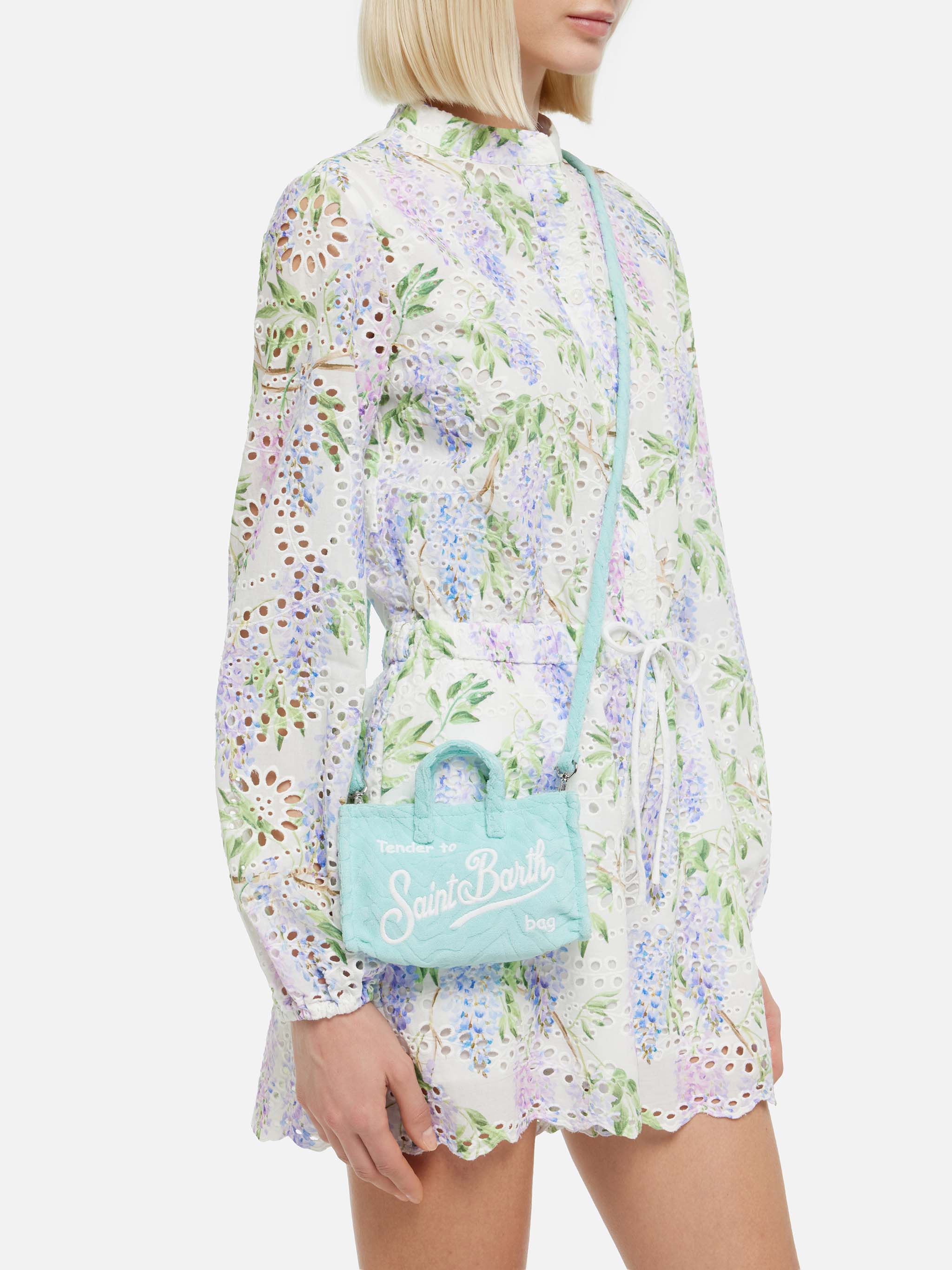 Zebra Terry Embossed Phone Bag Green