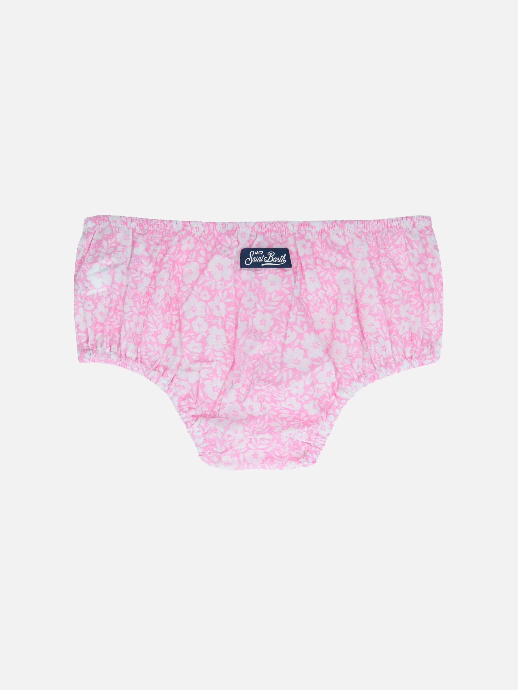 Infant Bloomers Pimmy With Vintage Flower Print Pink Bottom_apparel