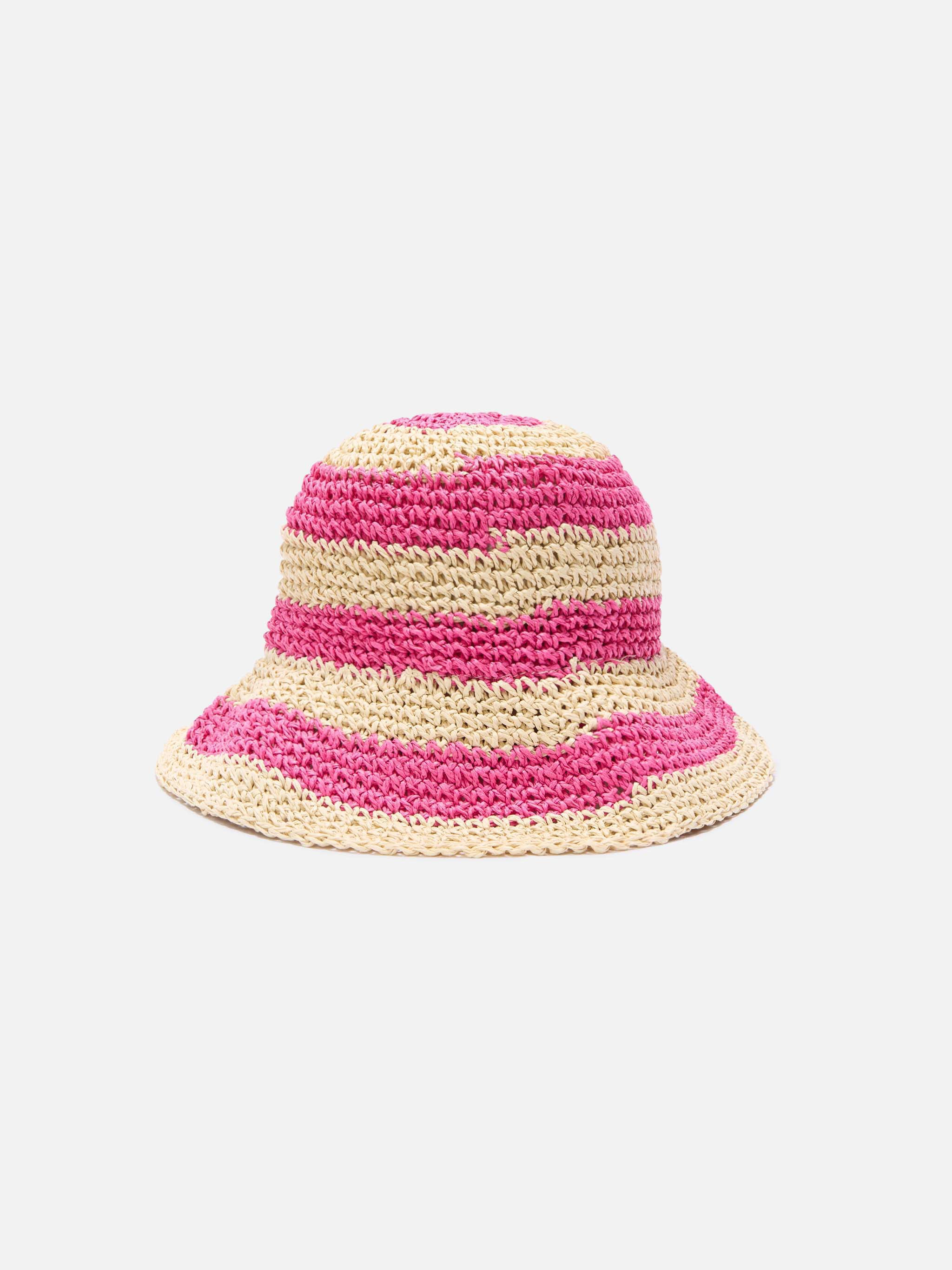Polly Bucket-Style Straw-Effect Hat Pink