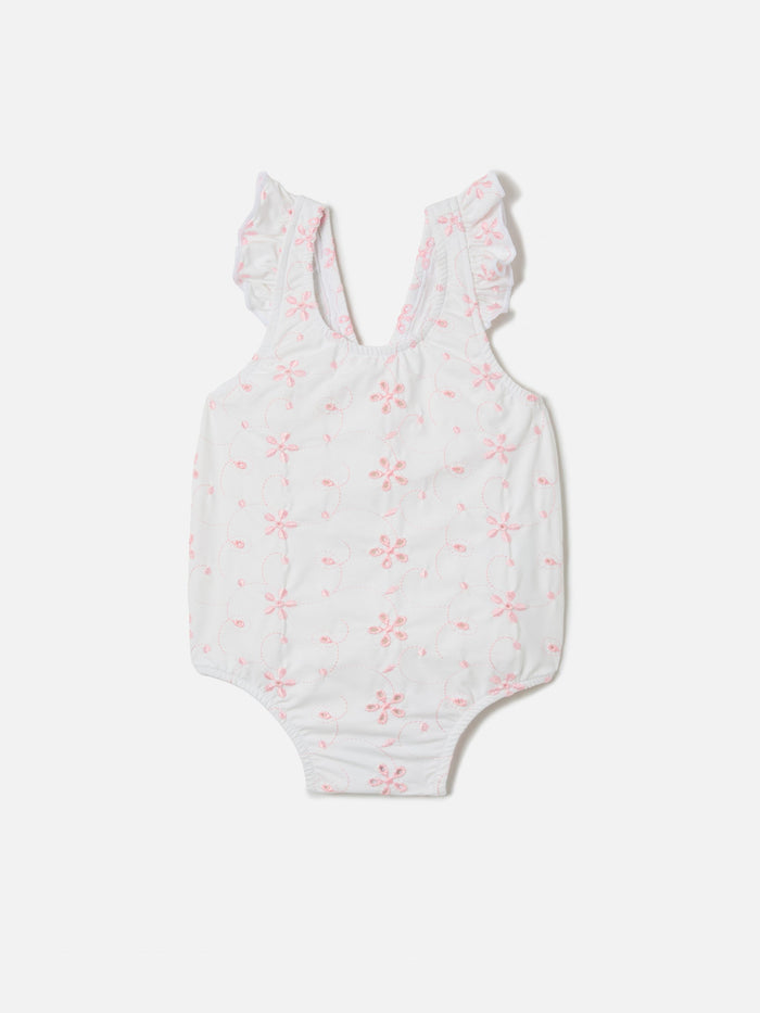 Pinkie One-Piece Swimsuit Embroidered Sangallo White One Piece