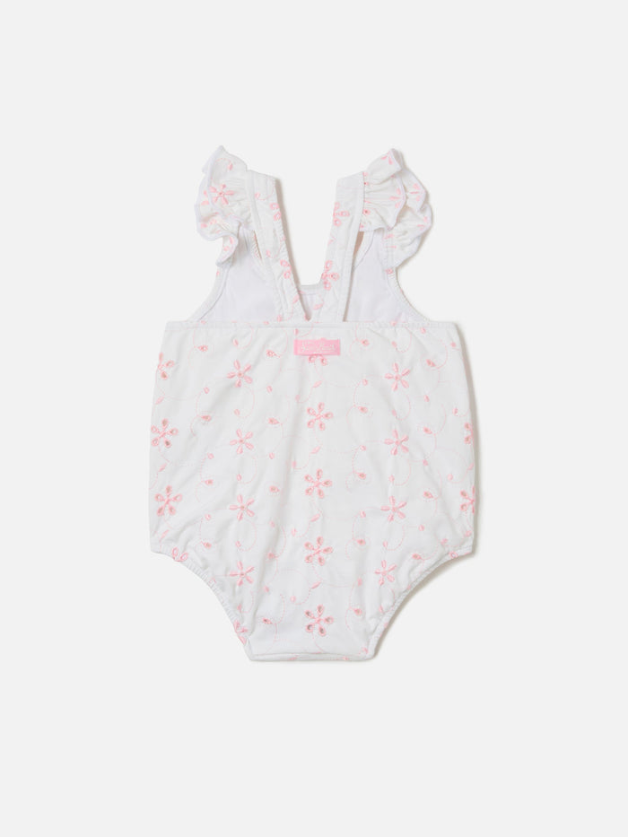 Pinkie One-Piece Swimsuit Embroidered Sangallo White One Piece