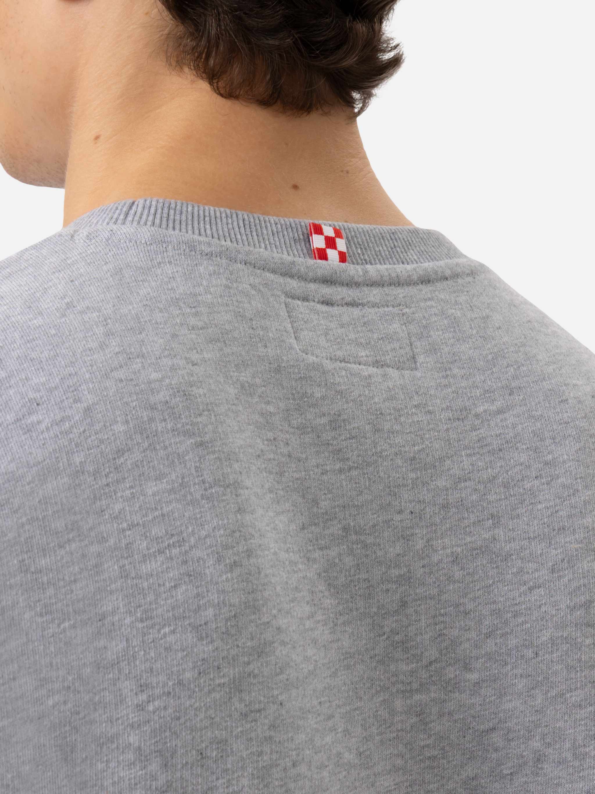 Ponza Crewneck Cotton Sweatshirt With St. Barth Sport Club Print Light Grey Melange