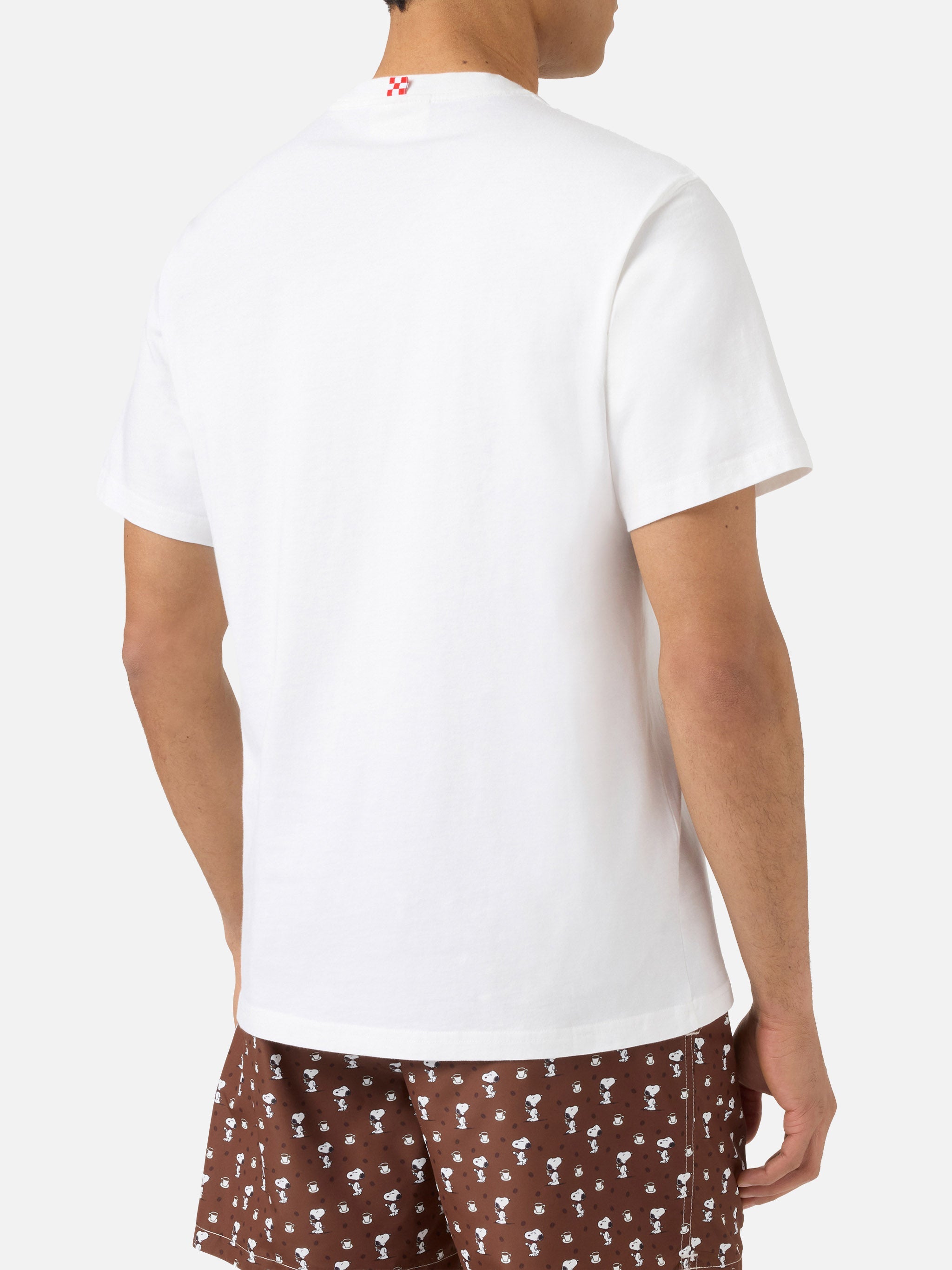 White Portofino T-Shirt With Coffee Habitué Embroidery | Special Edition