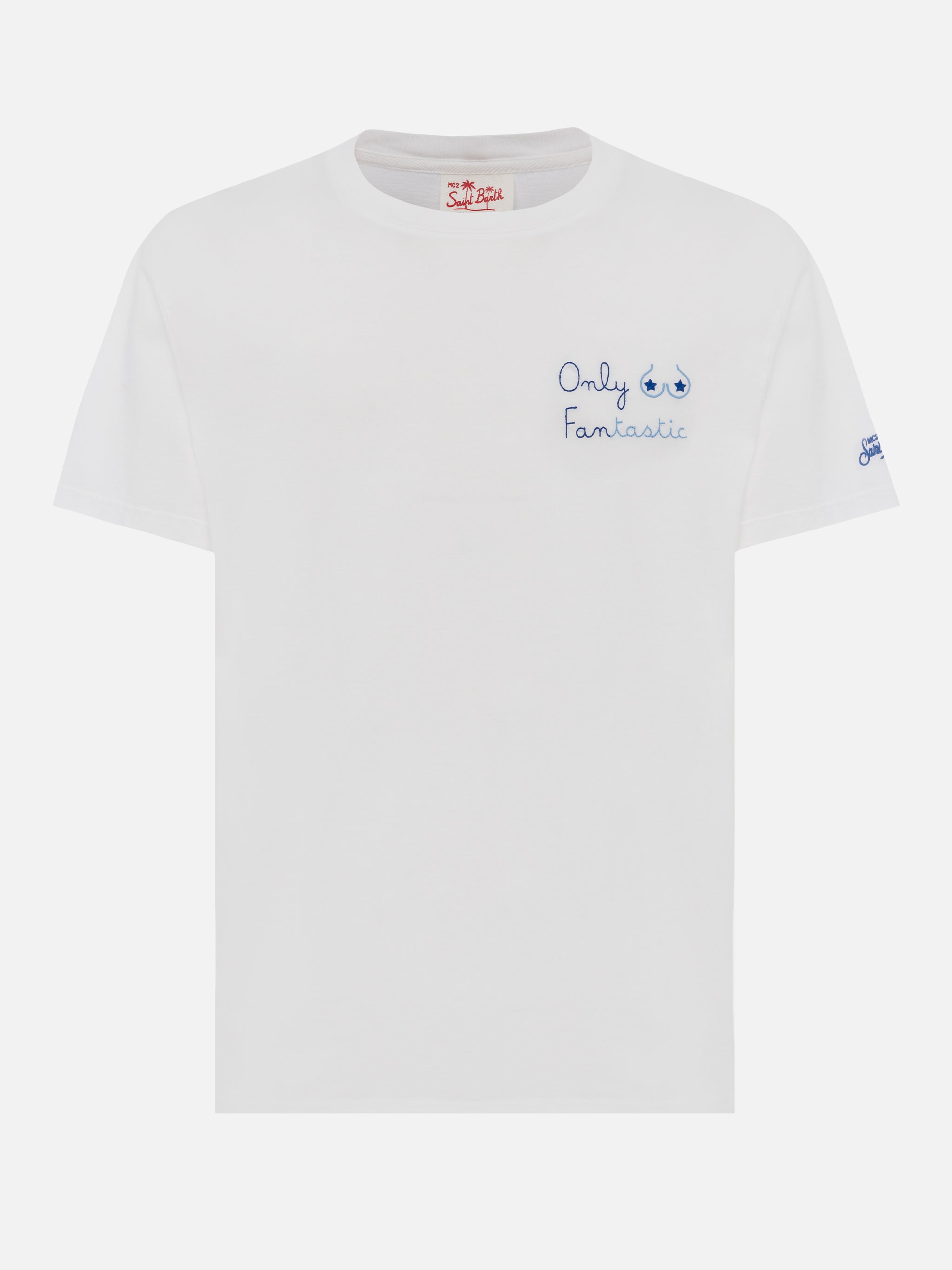 Classic Fit Cotton Jersey T-Shirt Portofino With Only Fantastic Embroidery White