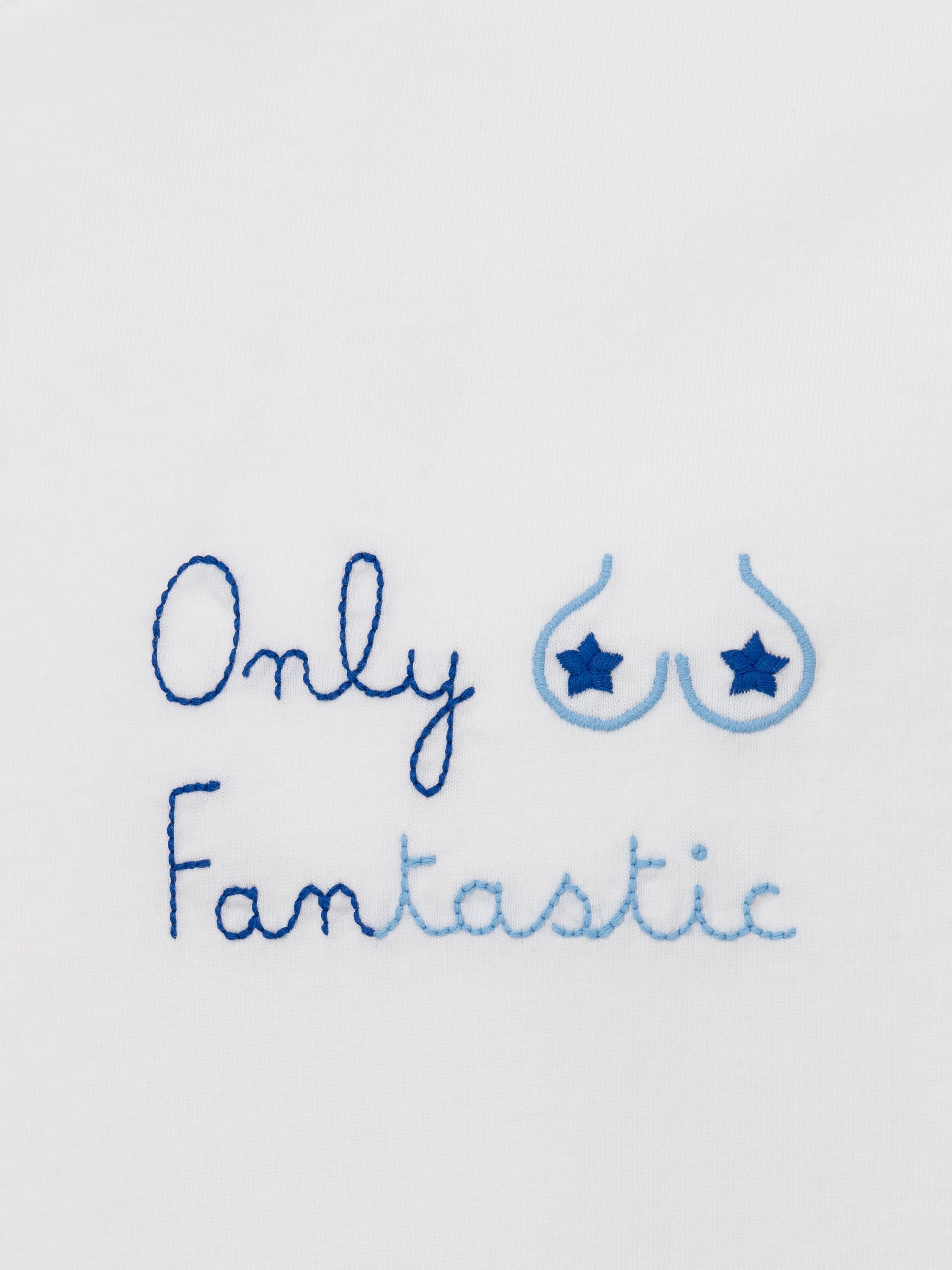 Classic Fit Cotton Jersey T-Shirt Portofino With Only Fantastic Embroidery White