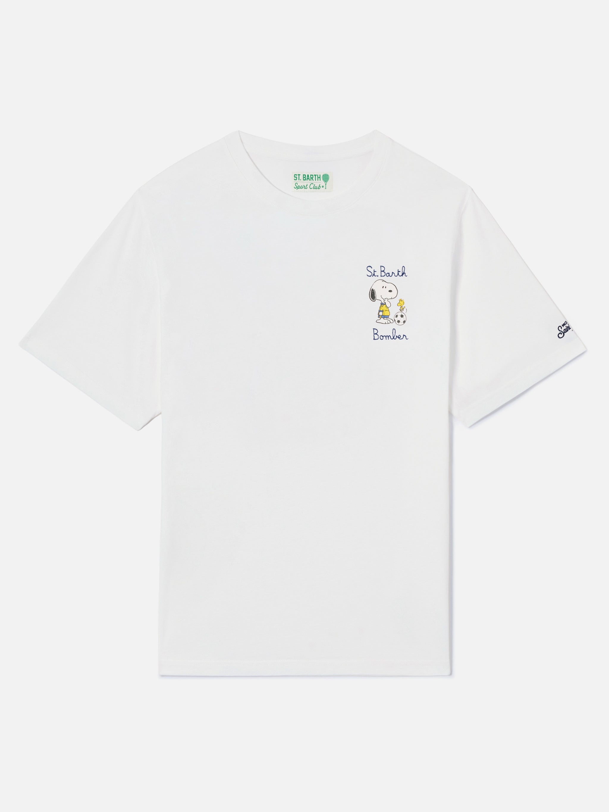 White Portofino T-Shirt With St. Barth Bomber Embroidery | Special Edition