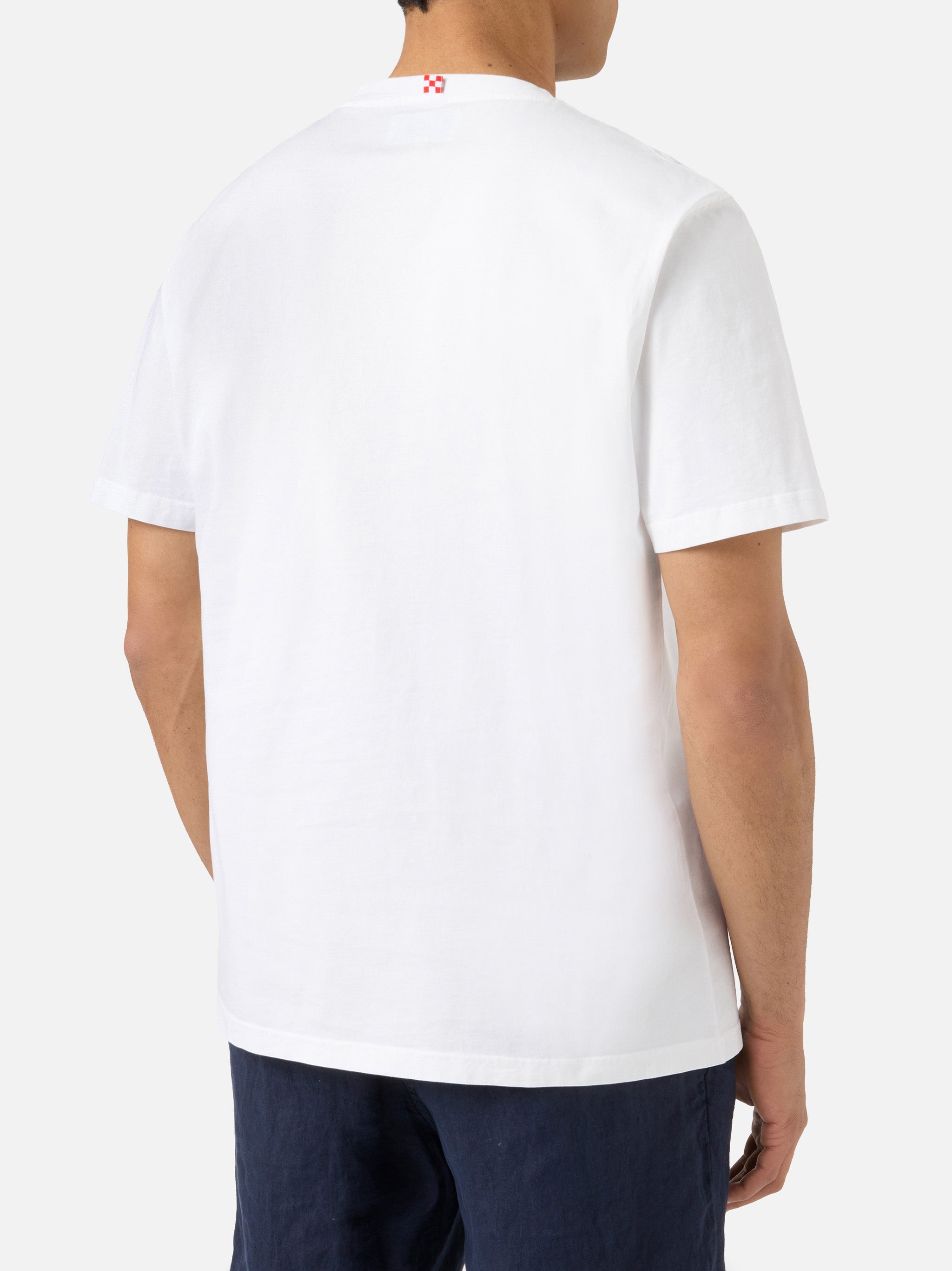 White Portofino T-Shirt With St. Barth Bomber Embroidery | Special Edition