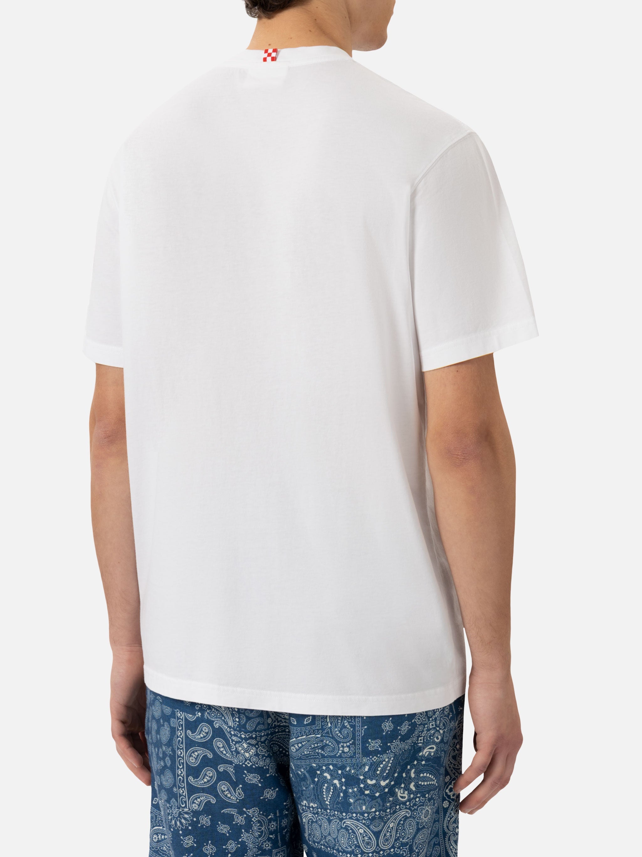 Classic Fit Cotton Jersey T-Shirt Portofino With Aperol Spritz, Please Embroidery | Special Edition White