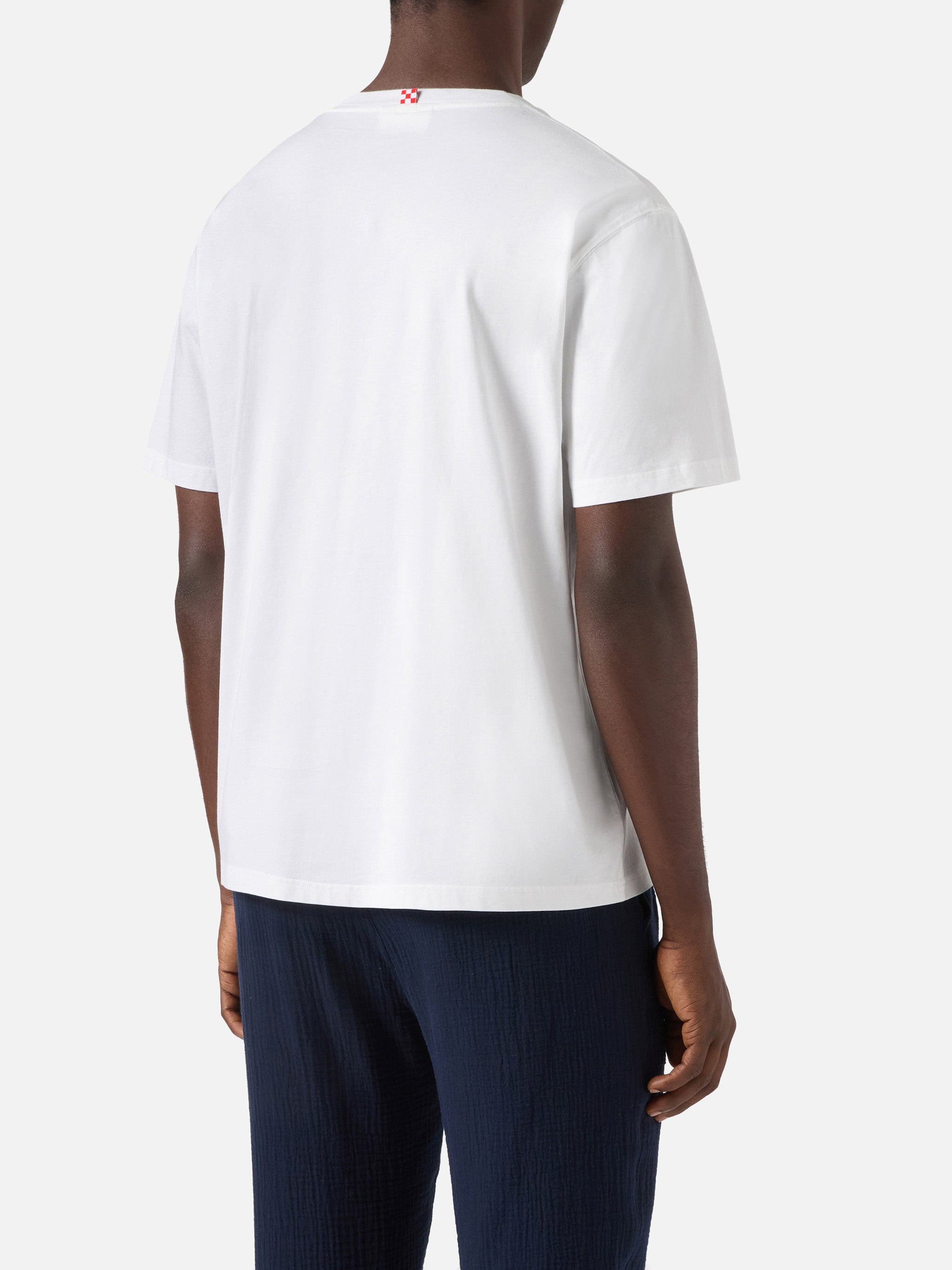 White Portofino T-Shirt With Tu Vuò Fà Lamericano Embroidery