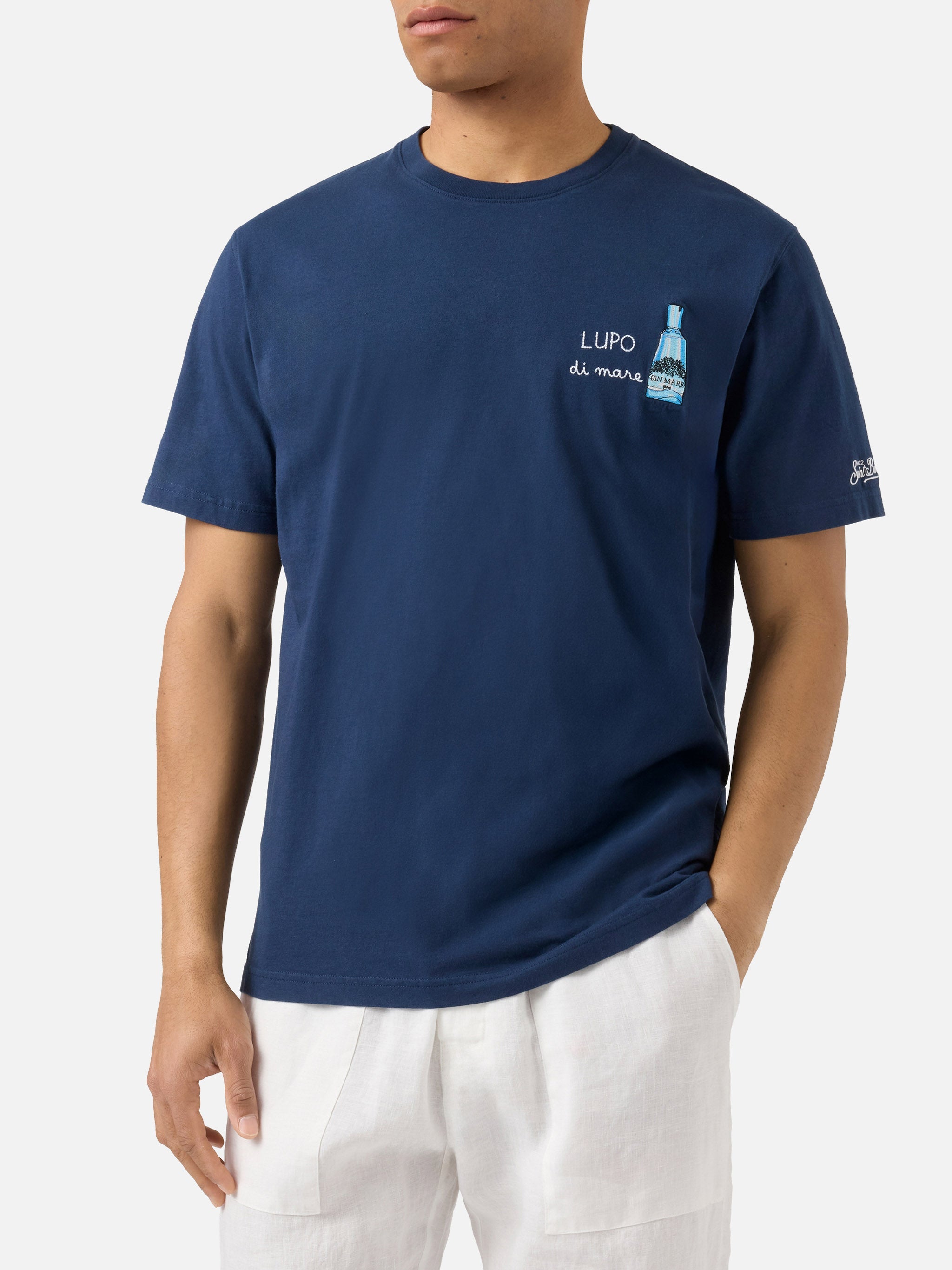 Blue Portofino T-Shirt With Lupo Di Mare Embroidery | Special Edition