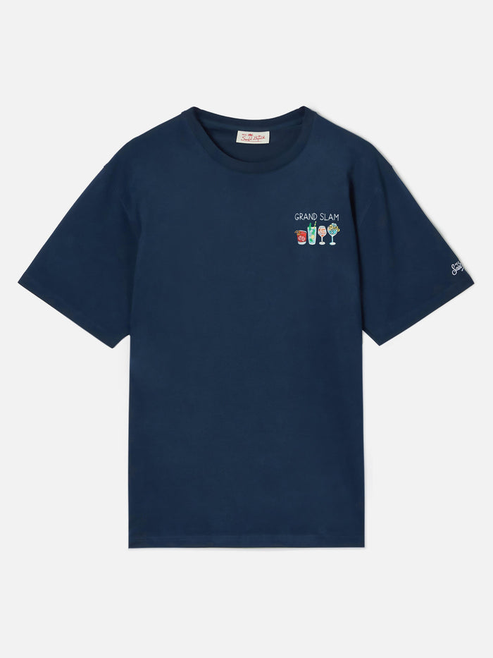 Blue Portofino T-Shirt With Grand Slam Embroidery