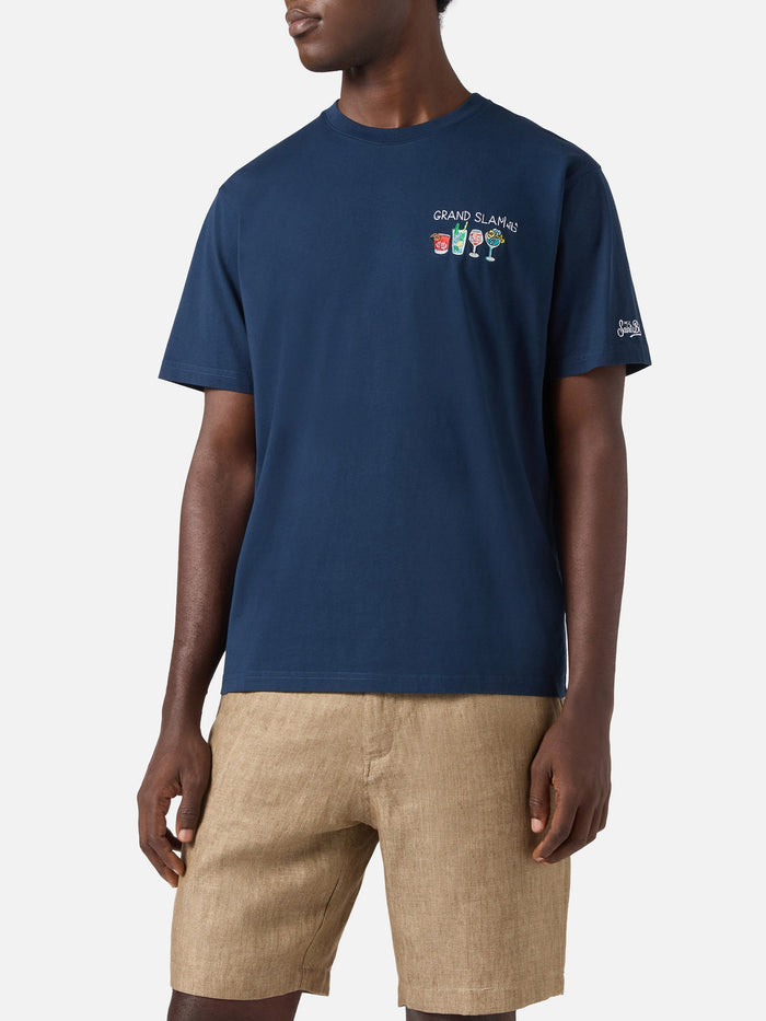 Blue Portofino T-Shirt With Grand Slam Embroidery