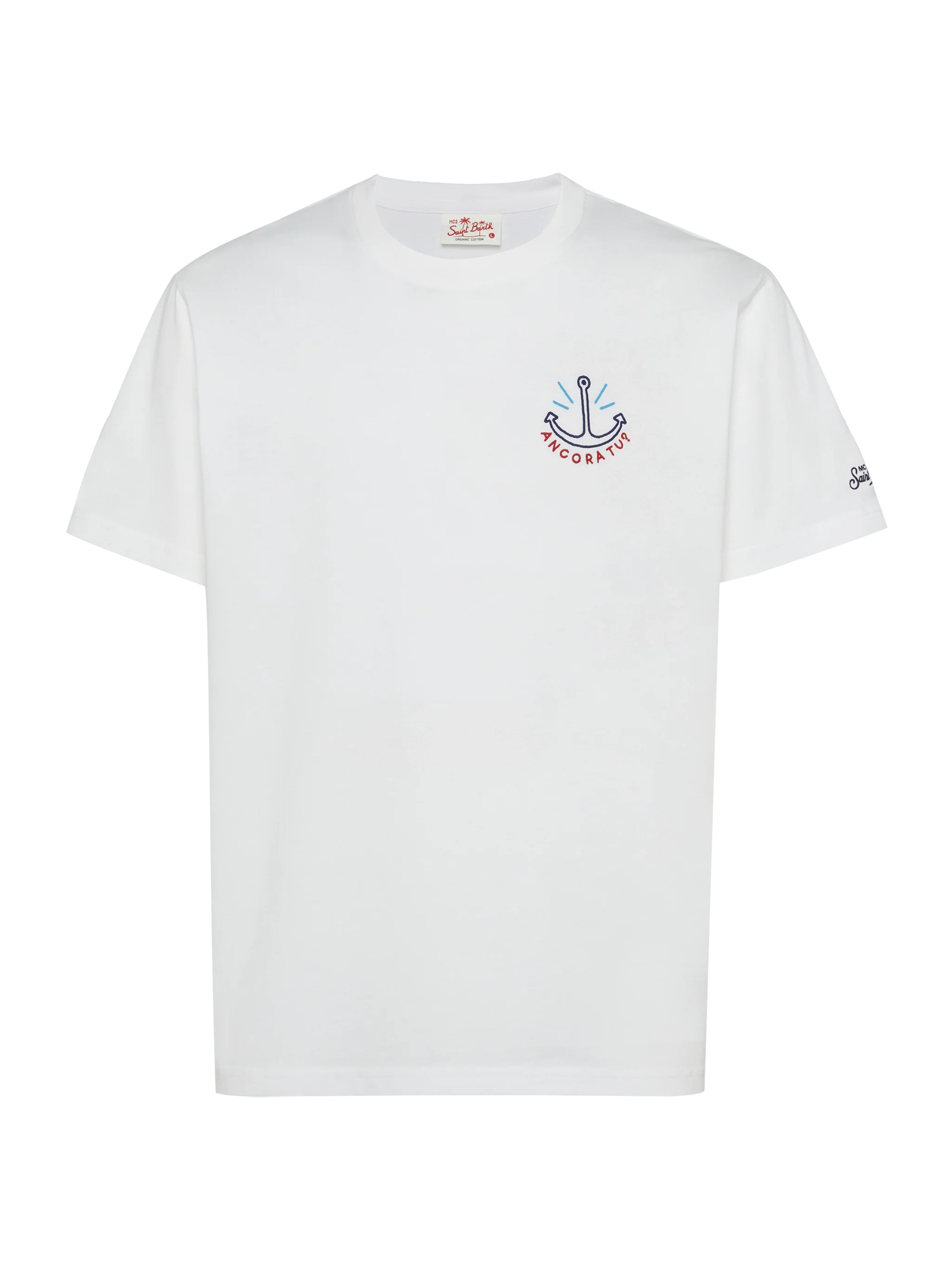 Classic Fit Cotton Jersey T-Shirt Portofino With Ancora Tu Embroidery | Insulti Luminosi Special Edition White