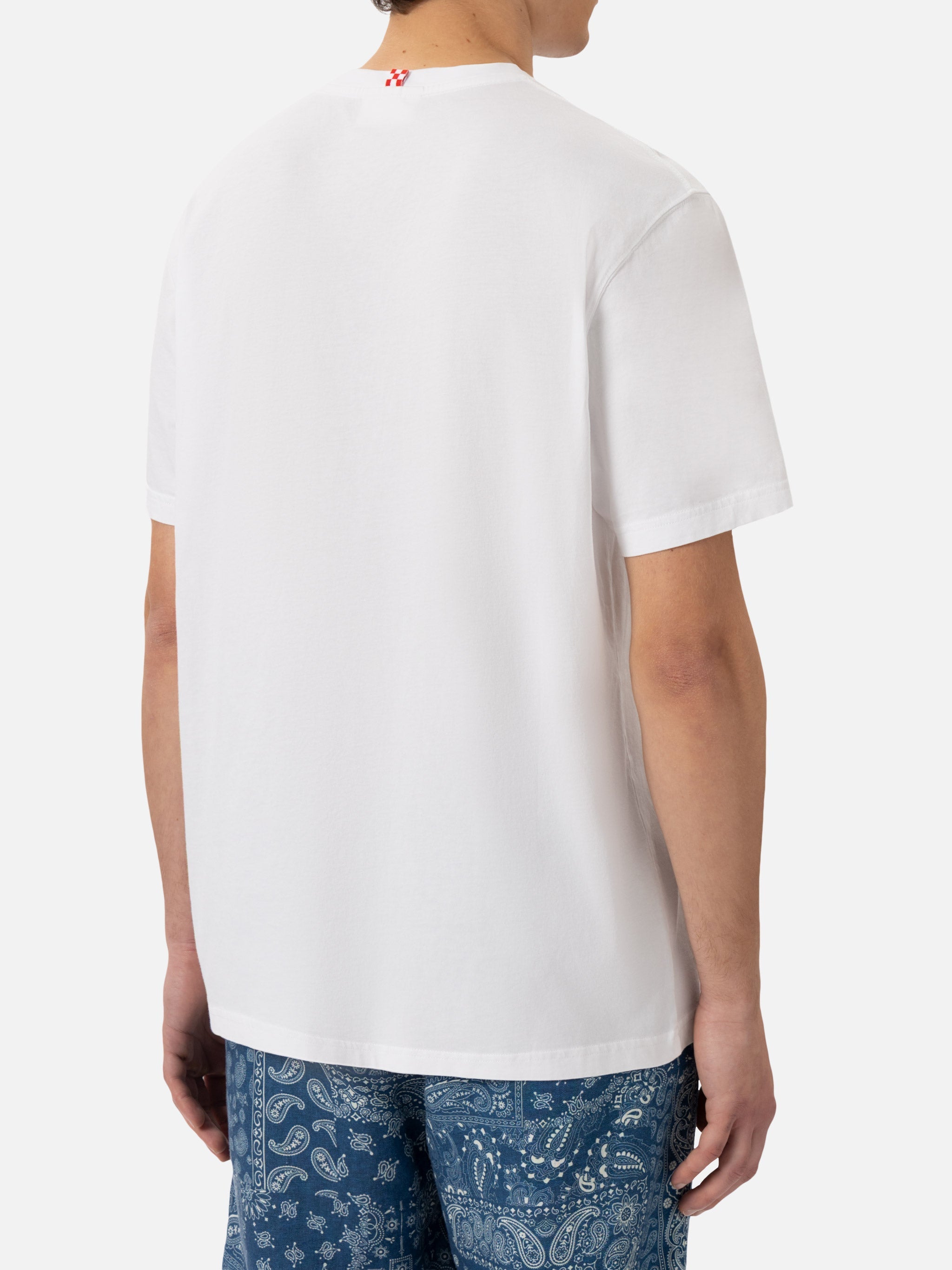 Classic Fit Cotton Jersey T-Shirt Portofino With Forte Marmino Embroidery White