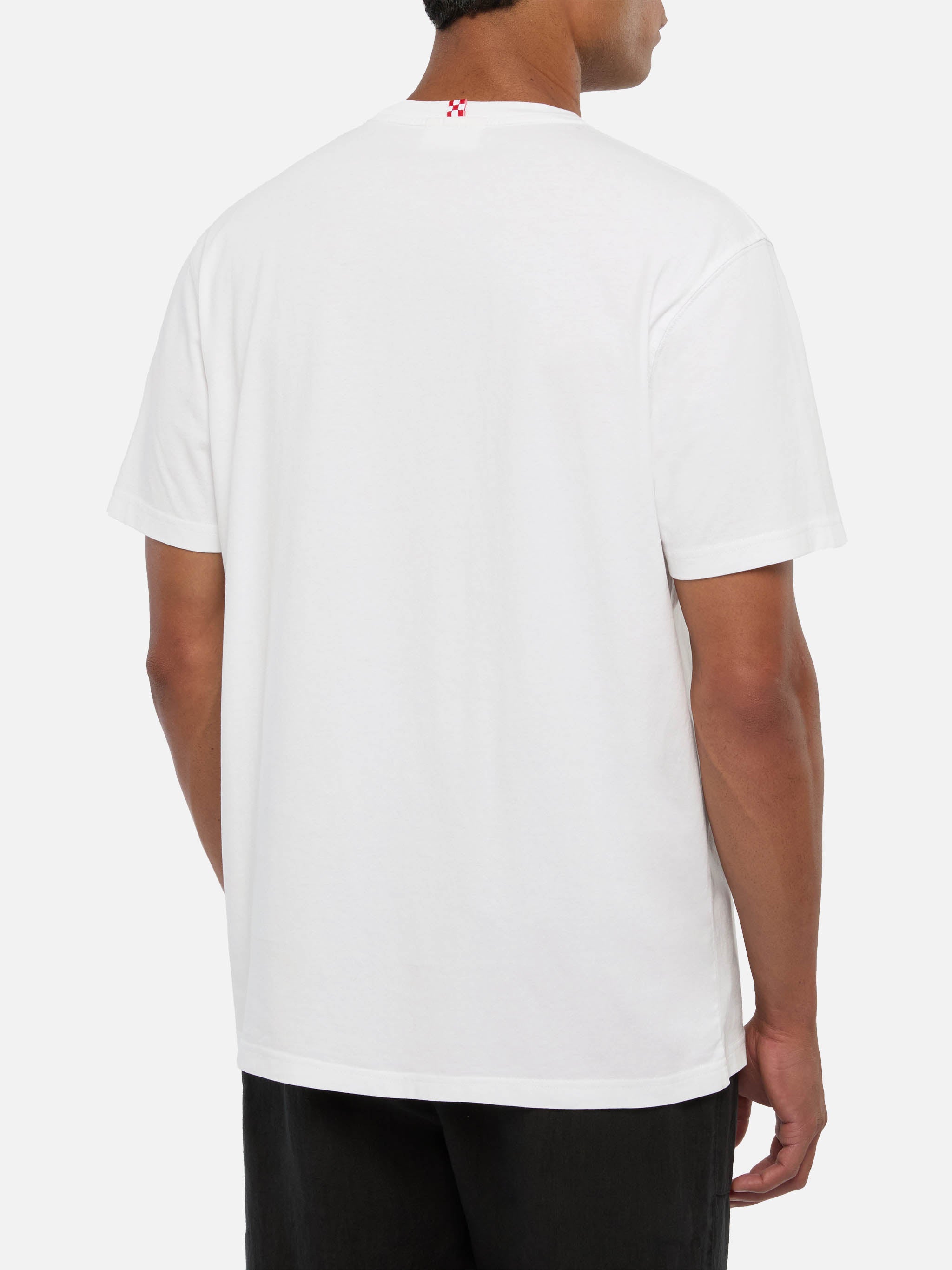 Classic Fit Cotton Jersey T-Shirt Portofino With Volare Embroidery White
