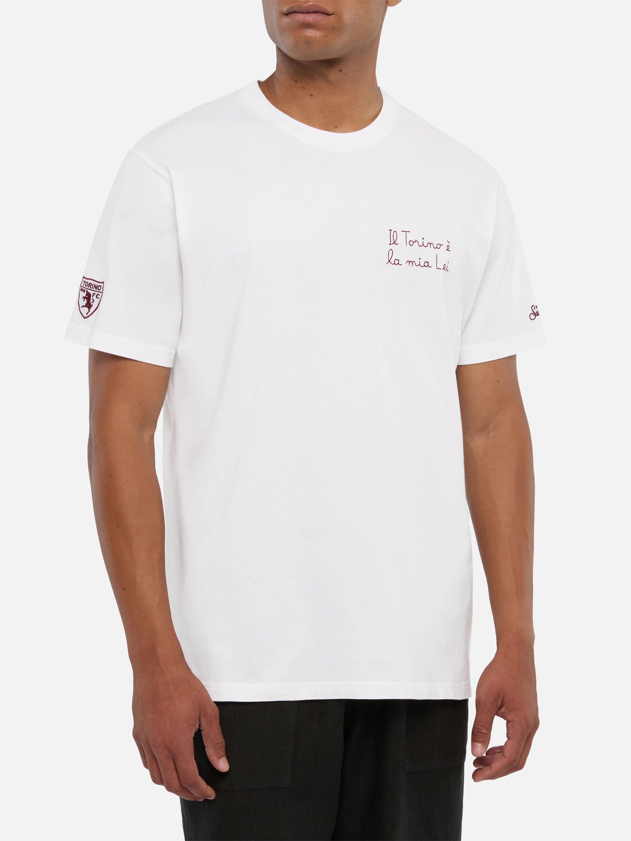 Classic Fit Cotton Jersey T-Shirt Portofino With Il Torino È La Mia Lei Embroidery | Fc Special Edition White