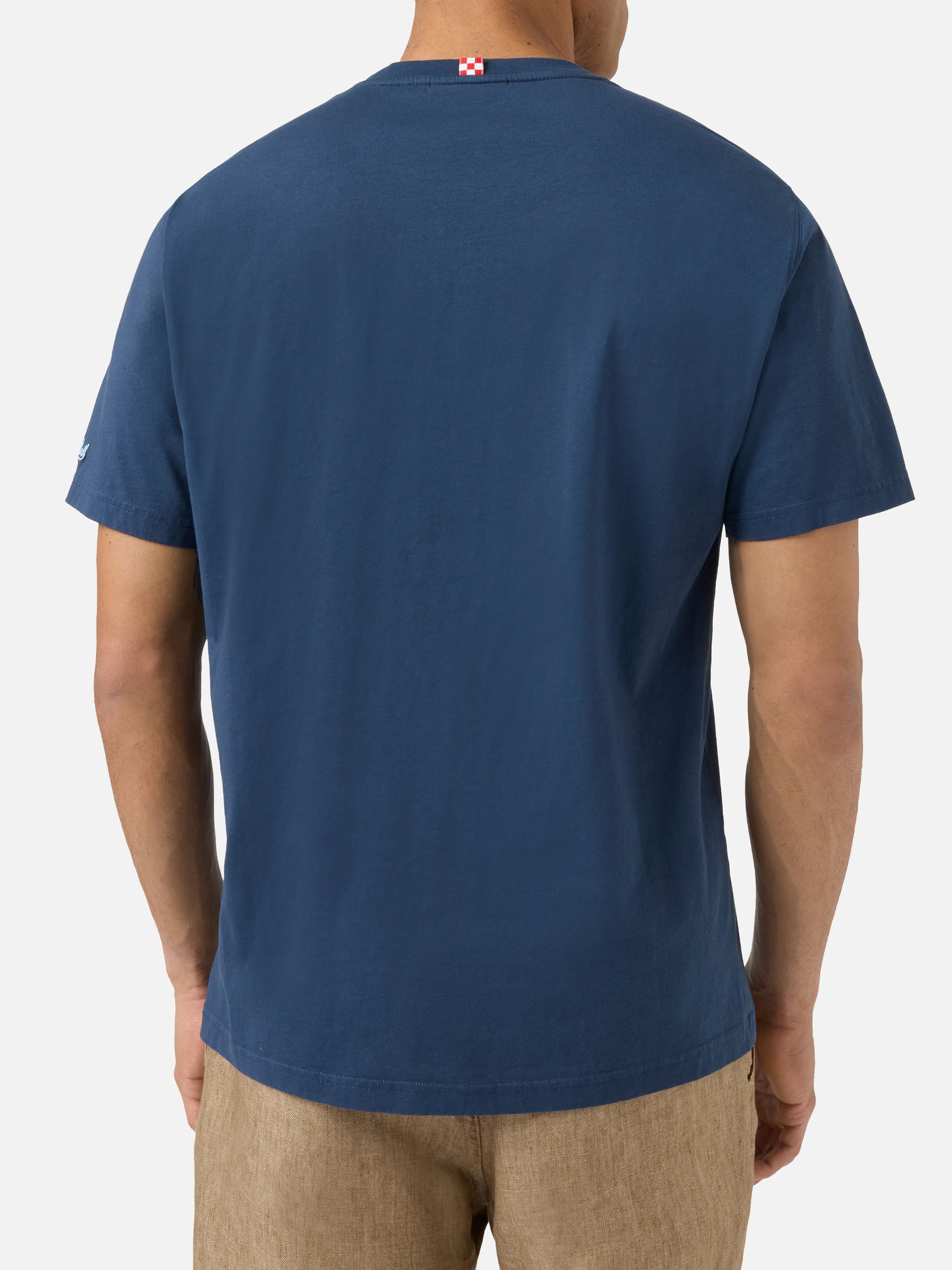 Blue Portofino T-Shirt With Tequila Social Club Embroidery