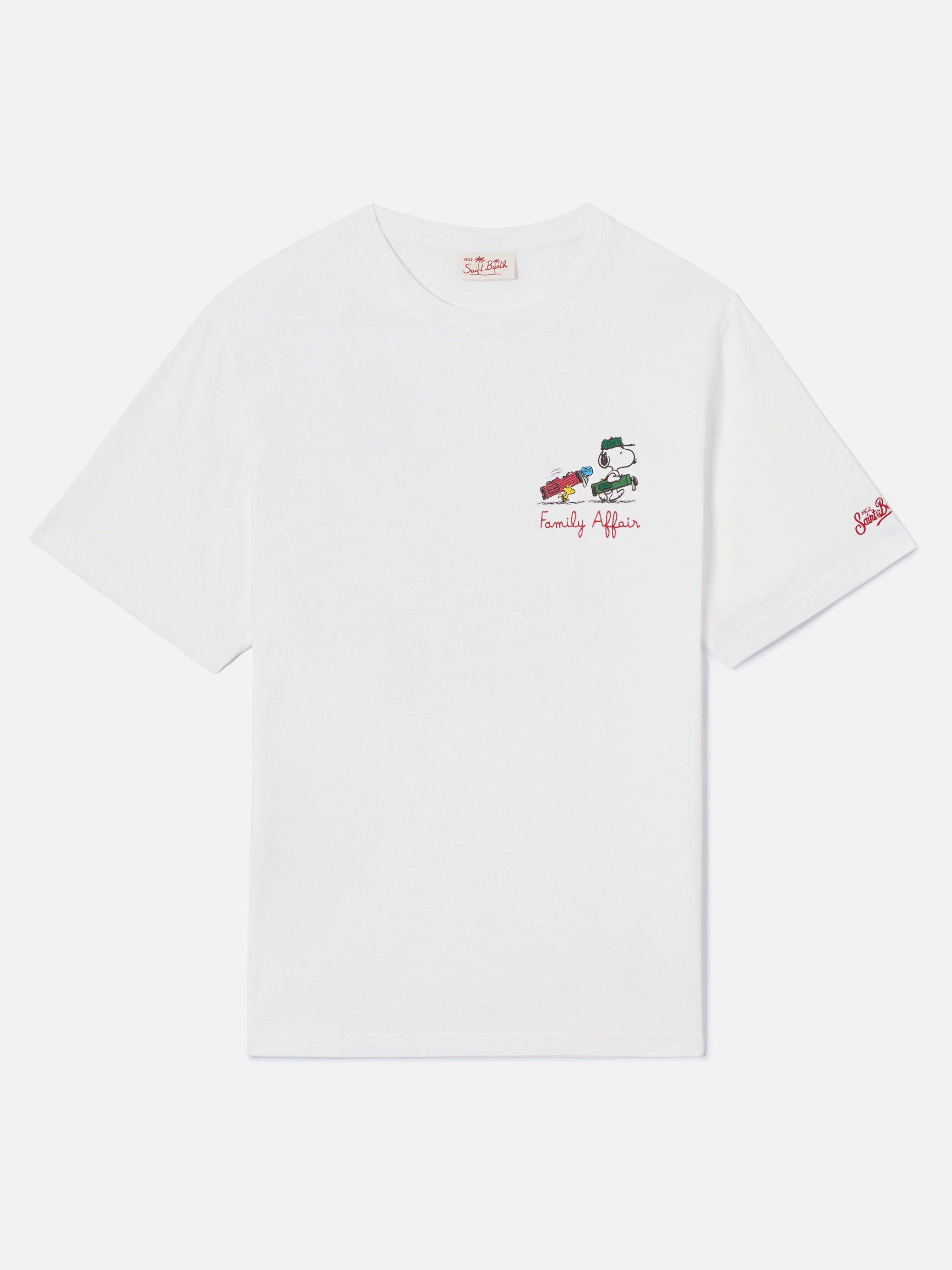 White Portofino T-Shirt With Snoopy Family Affair Embroidery | Special Edition