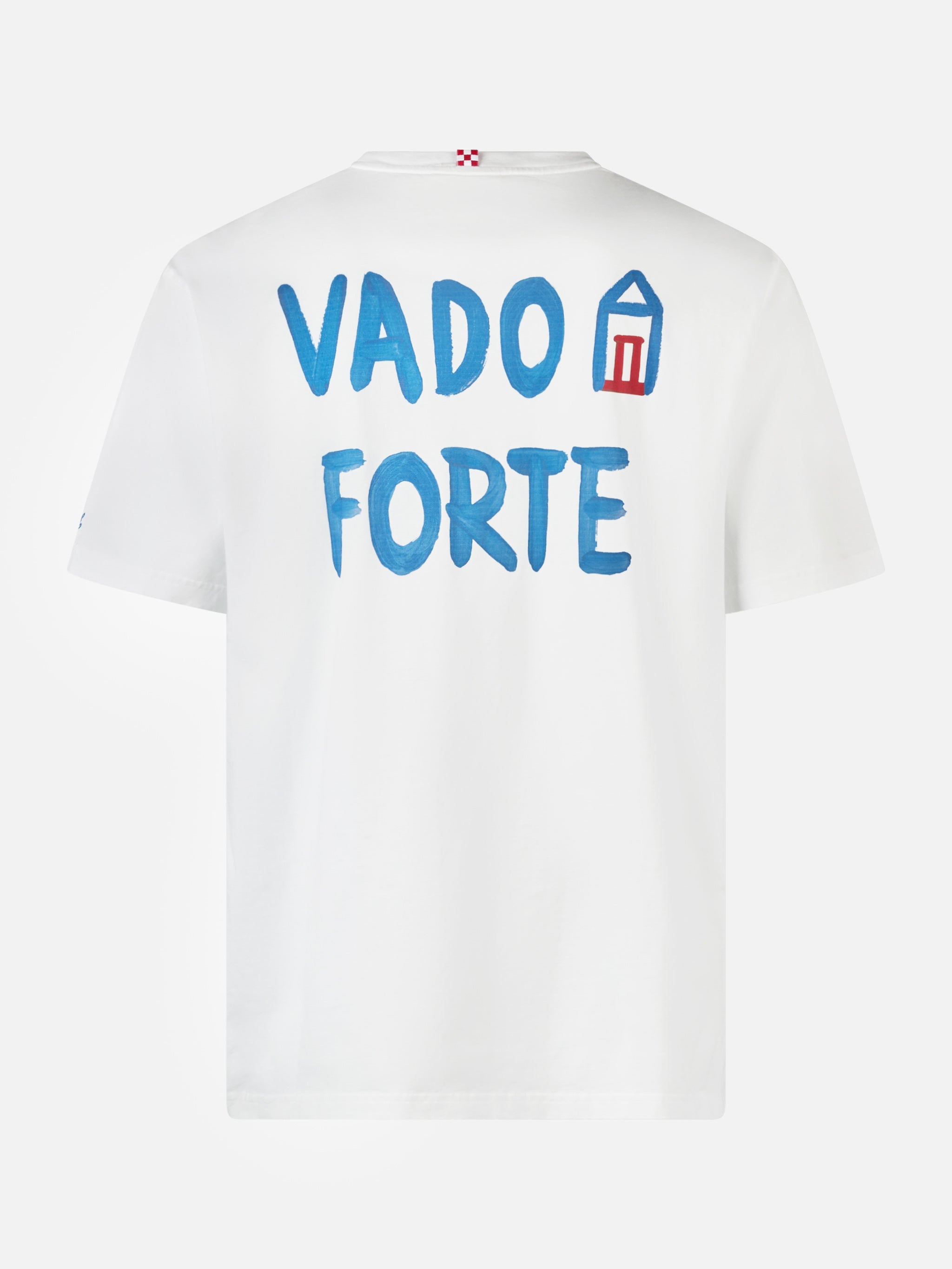 Man Classic Fit Cotton Jersey T-Shirt Portofino With Vado A Forte Print | Alle Boe Special Edition White