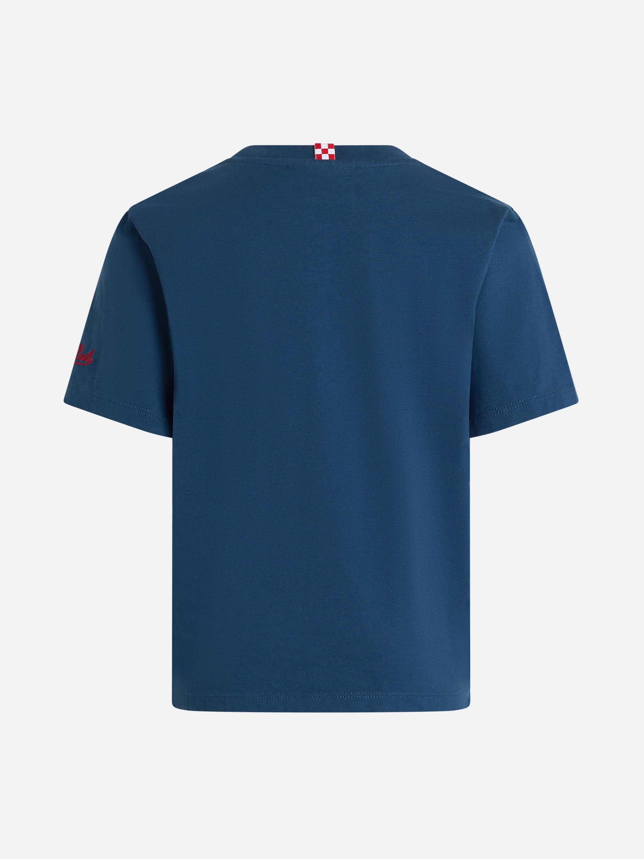 Boy Cotton Jersey T-Shirt Portofino Jr With Per Hobby Faccio Guai Embroidery | Insulti Luminosi Special Edition Blue