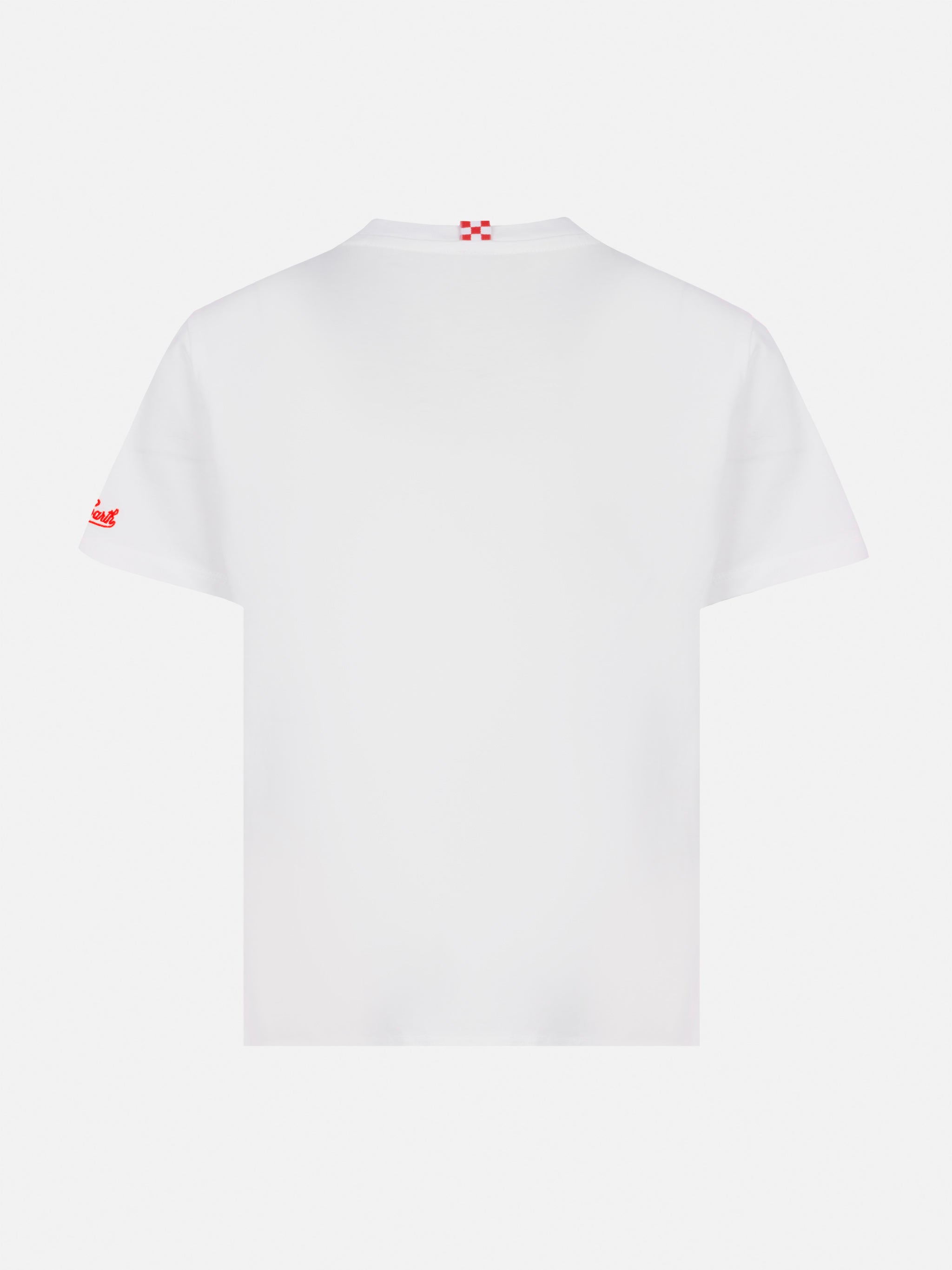 Portofino Jr Cotton Jersey T-Shirt With Coi Miei Ci Vuole Pazienza Embroidery White