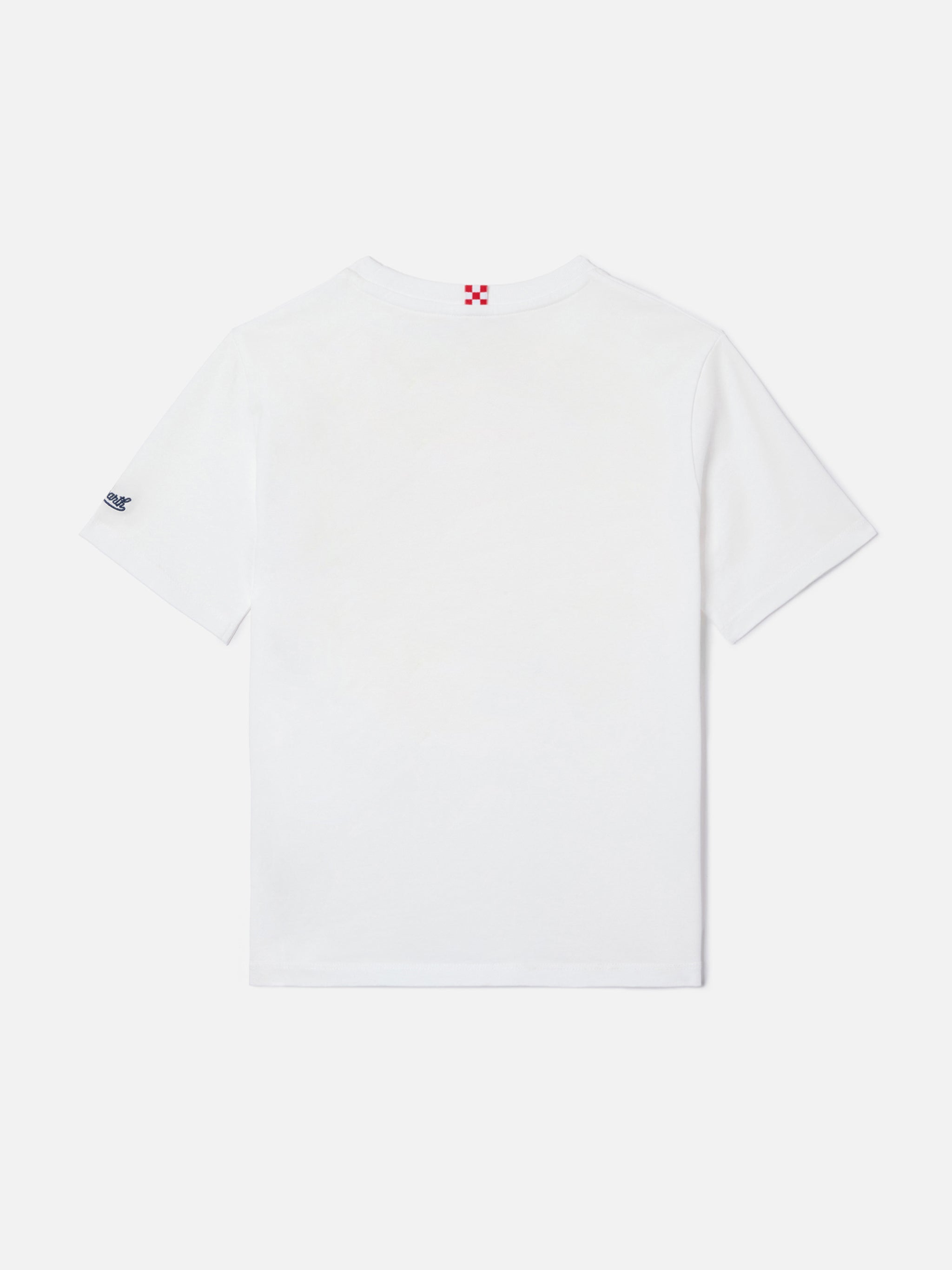 Portofino Jr T-Shirt With Lasciatemi Crescere Pace! Embroidery White