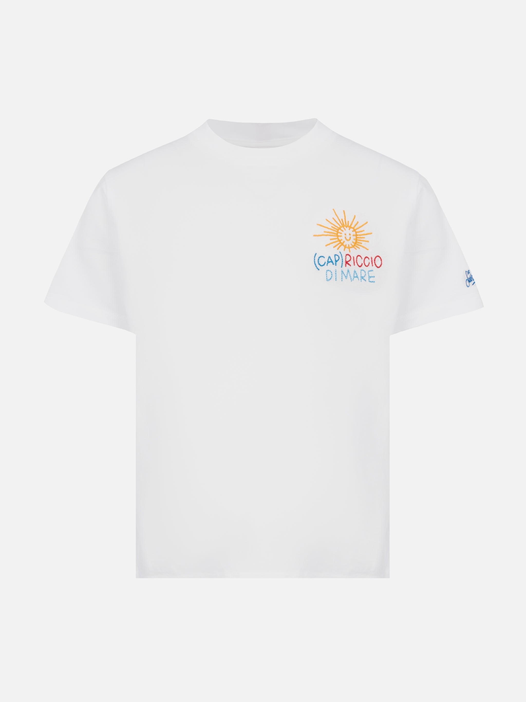 Portofino Jr Cotton Jersey T-Shirt With Capriccio Di Mare Embroidery | Insulti Luminosi Special Edition White