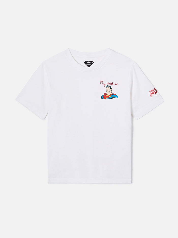 Portofino Jr T-Shirt With My Dad Is Superman Embroidery | Special Edition White