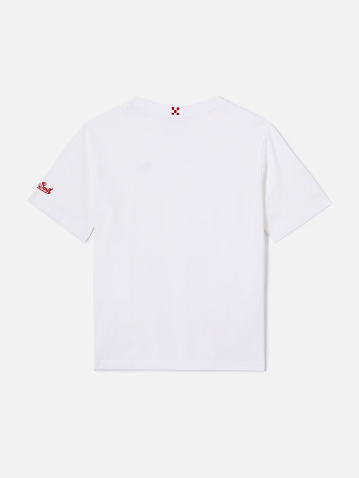 Portofino Jr T-Shirt With My Dad Is Superman Embroidery | Special Edition White