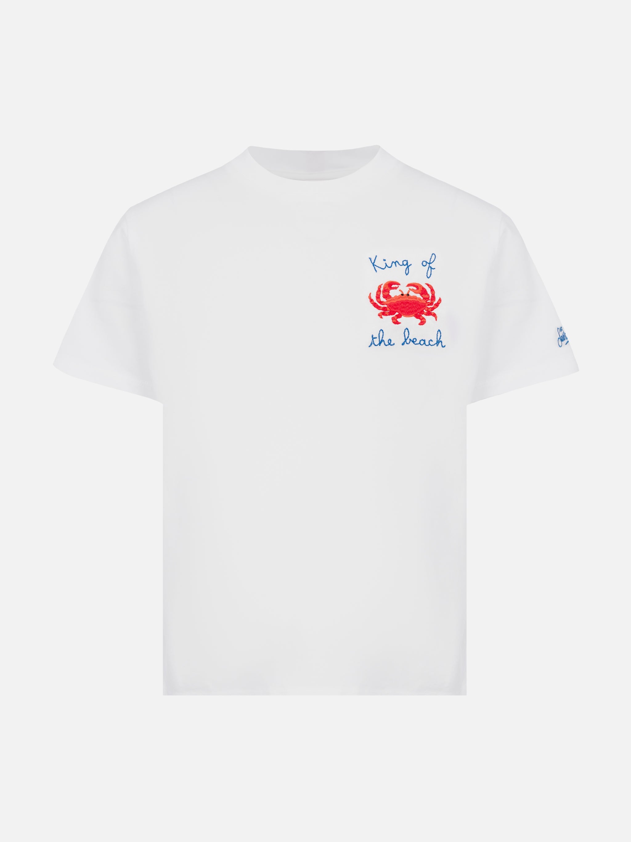Portofino Jr Cotton Jersey T-Shirt With King Of The Beach Embroidery White