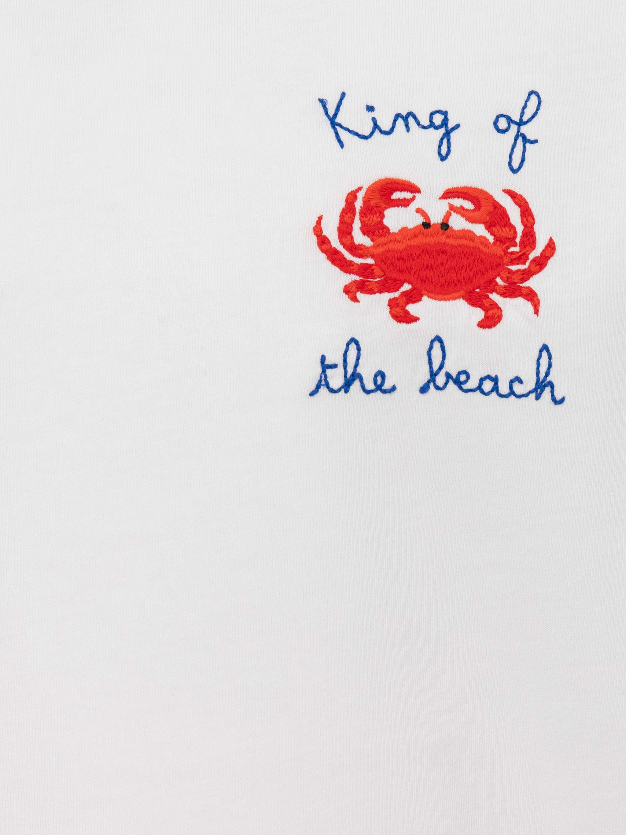 Portofino Jr Cotton Jersey T-Shirt With King Of The Beach Embroidery White