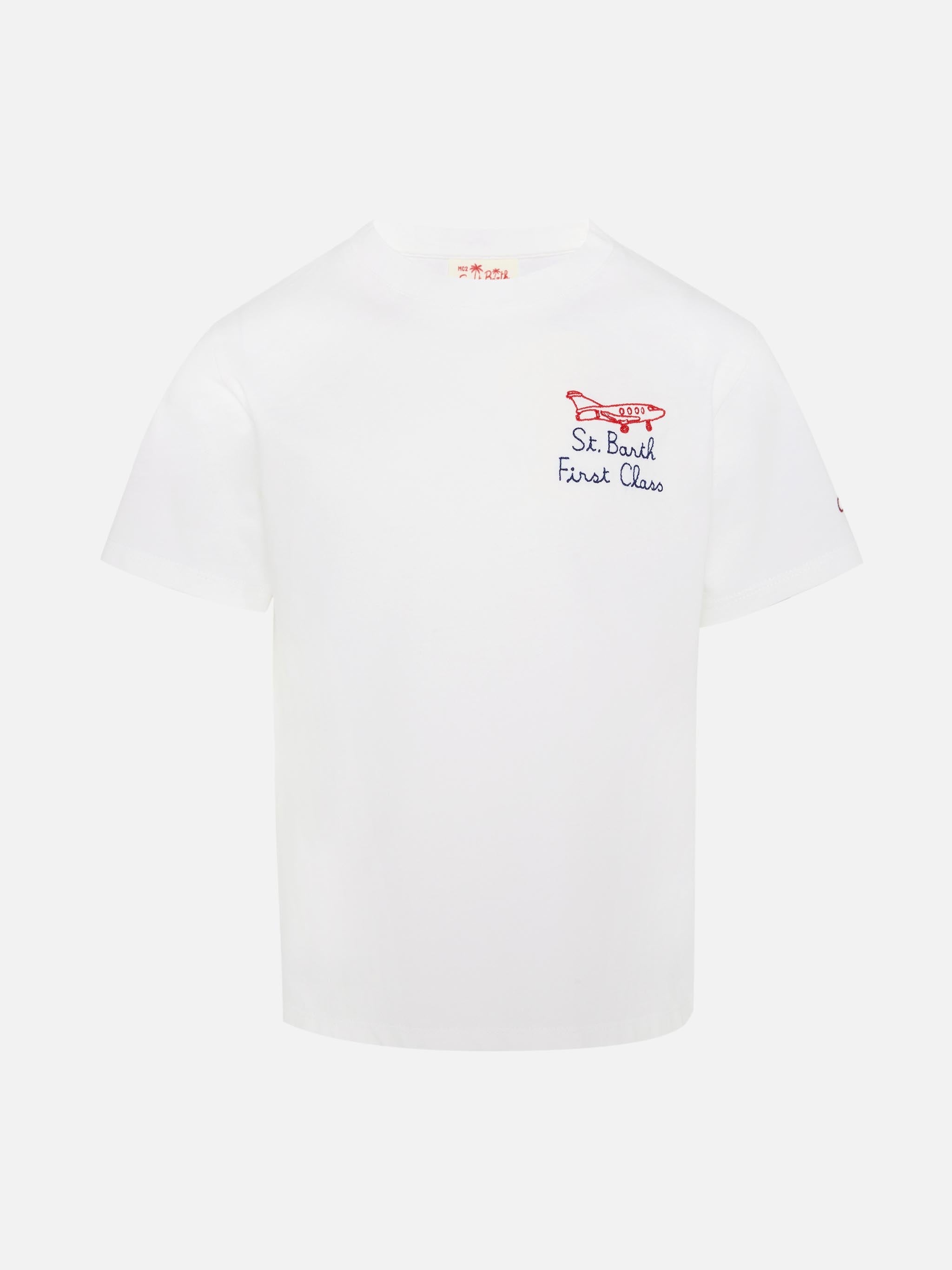 Portofino Jr Cotton Jersey T-Shirt With First Class Embroidery White