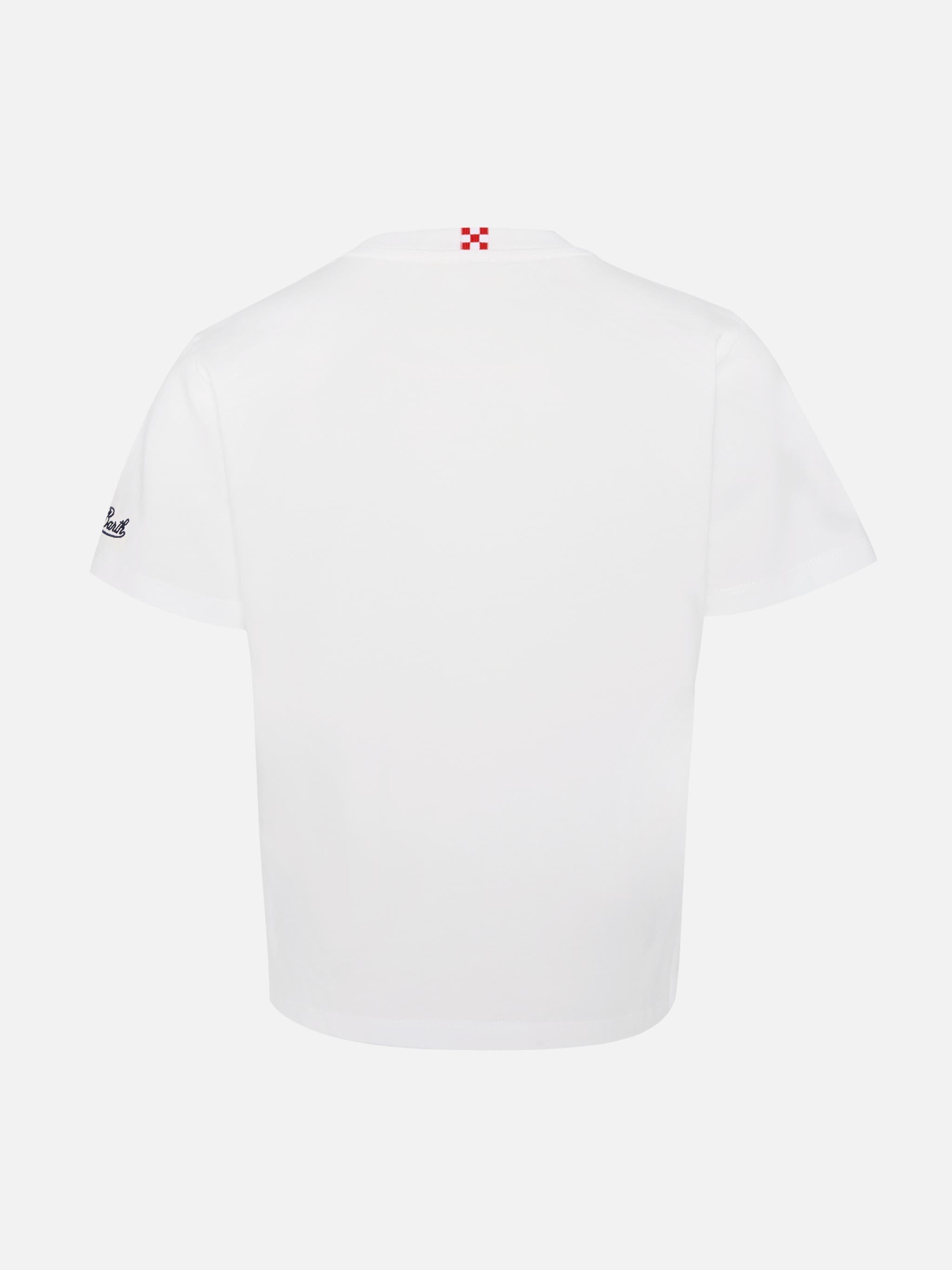 Portofino Jr Cotton Jersey T-Shirt With First Class Embroidery White