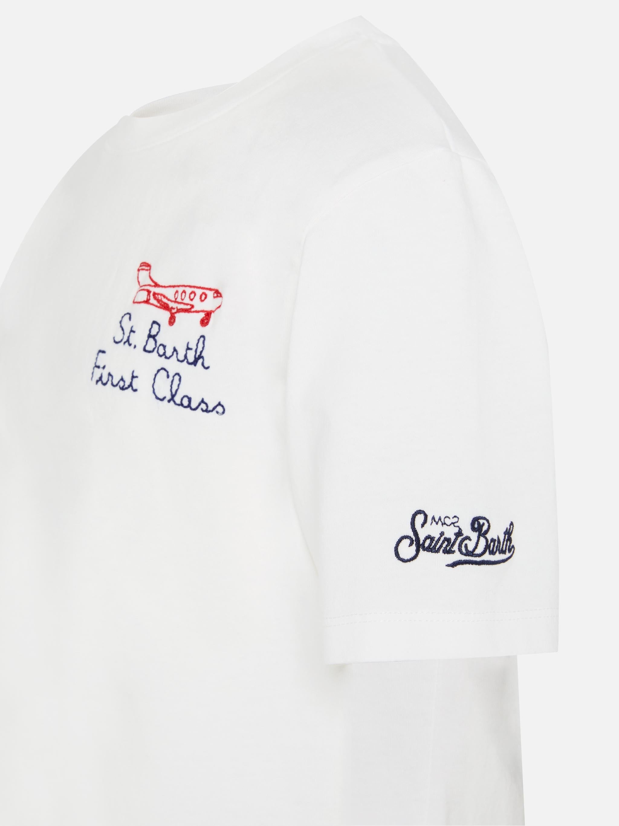 Portofino Jr Cotton Jersey T-Shirt With First Class Embroidery White