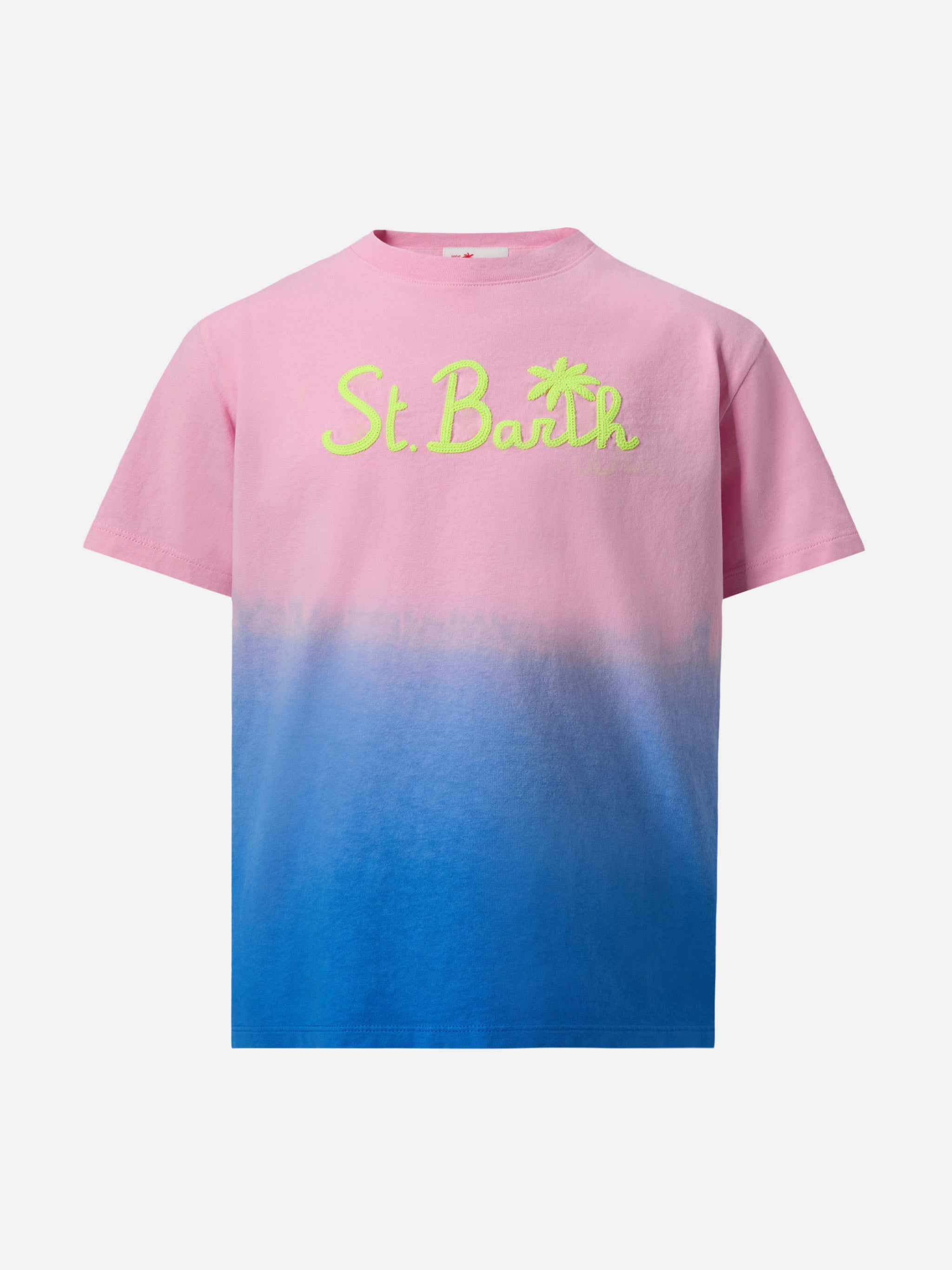 Cotton Jersey T-Shirt Portofino Jr With Tie-Dye Print Pink