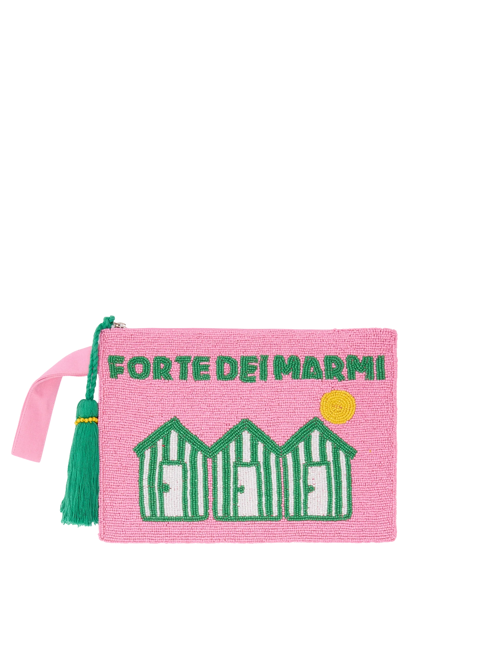 Pearl Pouch With Forte Dei Marmi Beaded Postcard Pink Pochette