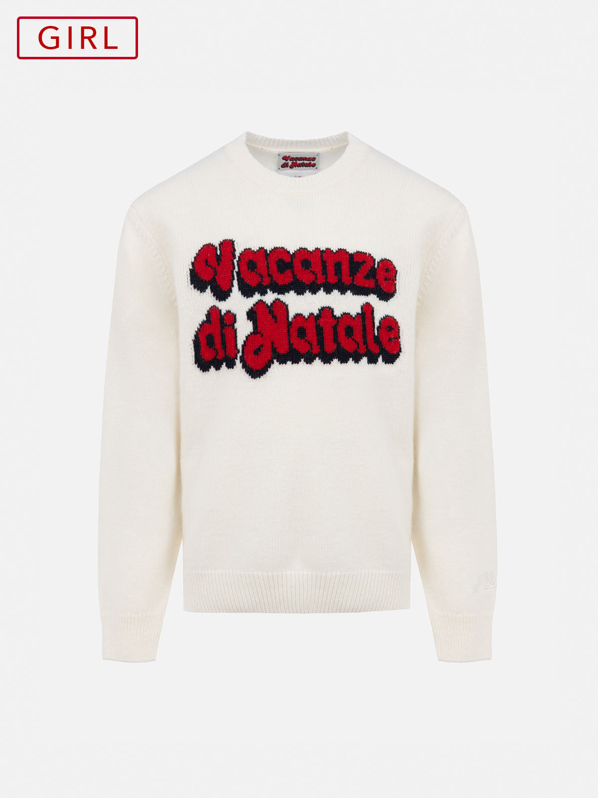 Crewneck Princess With Vacanze Di Natale Jacquard | Special Edition White