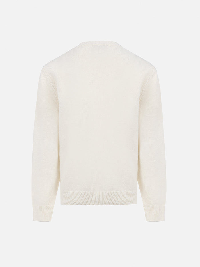 Crewneck Princess With Vacanze Di Natale Jacquard | Special Edition White